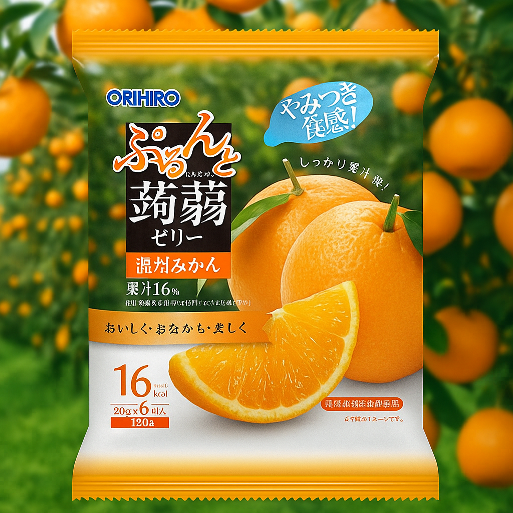 ORIHIRO Purunto Konjac Jelly Pouch - Mikan Orange 120g