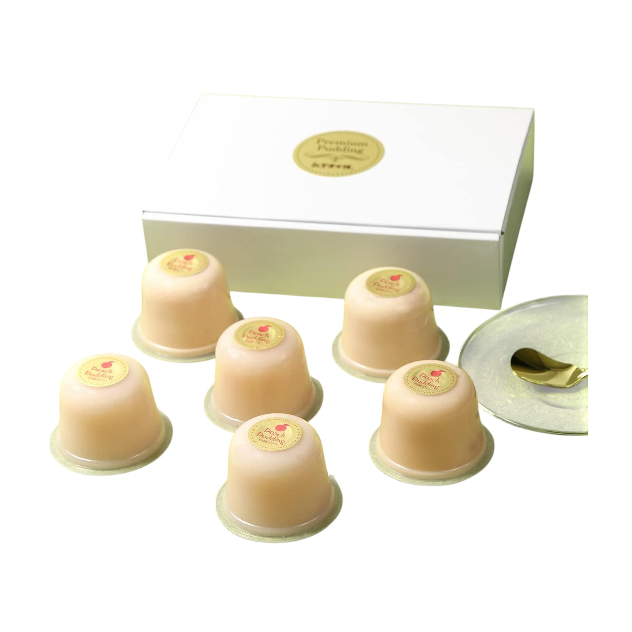 Premium White Peach Pudding (6 Pieces)