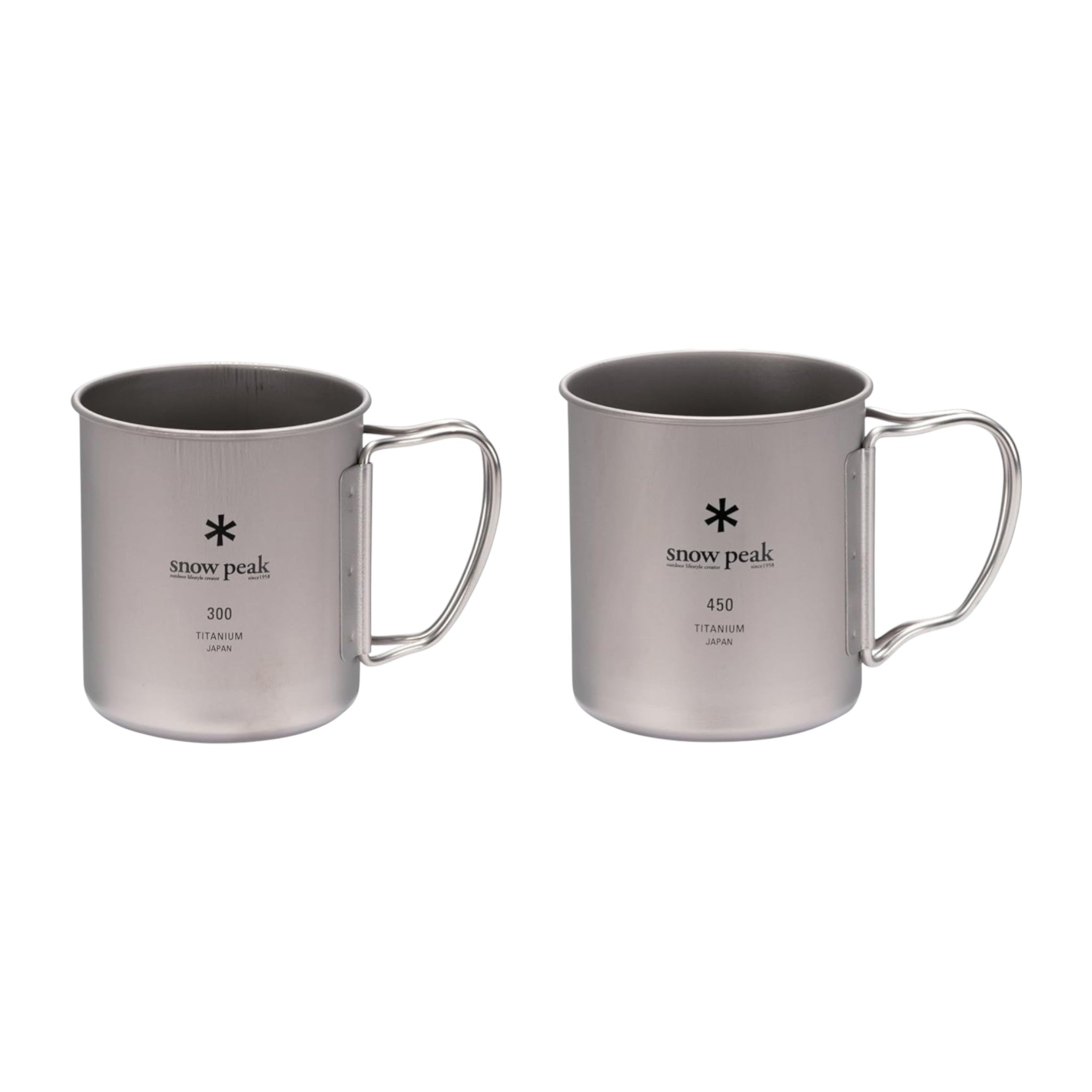 Snow Peak Titanium Mug Set 300ml and 450ml