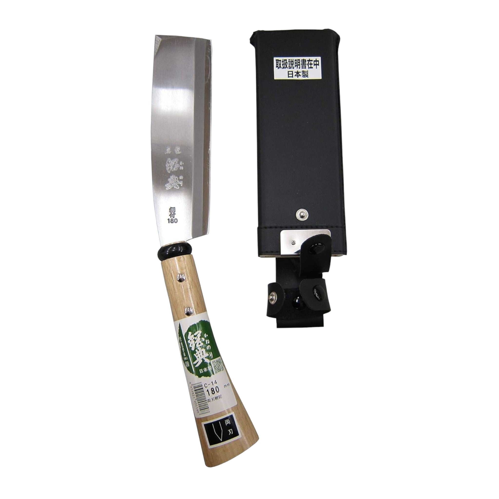 Kanenori Double Bevel Sheathed Hatchet 180mm C-14