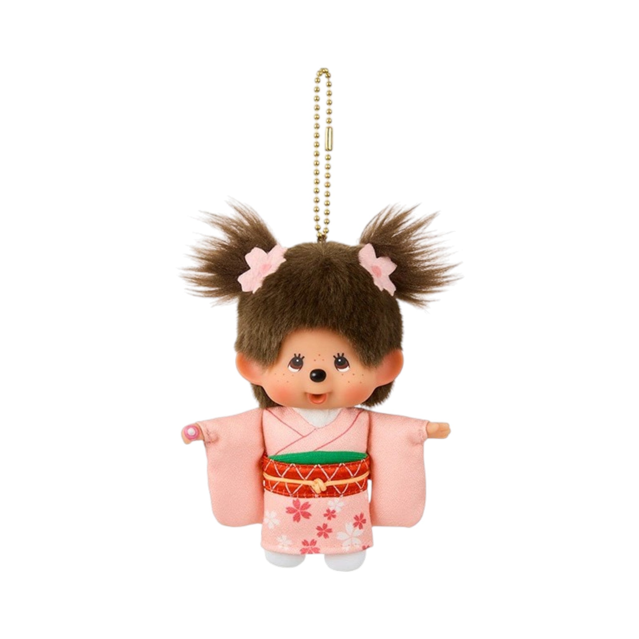 Sakura Kimono Monchhichi Plush Keychain Kawaii Mascot Japan 12cm