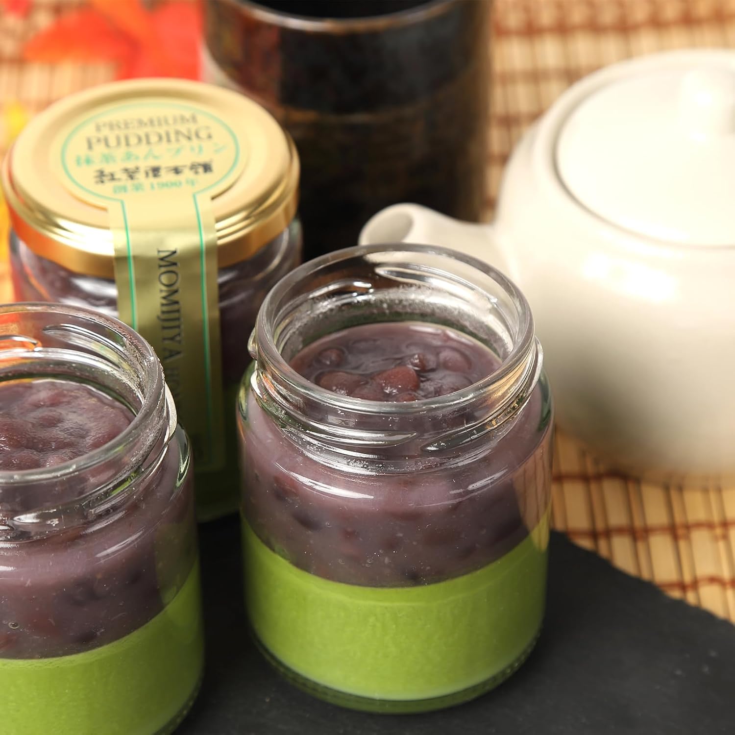 Premium Matcha Red Bean Pudding (6 Pieces)