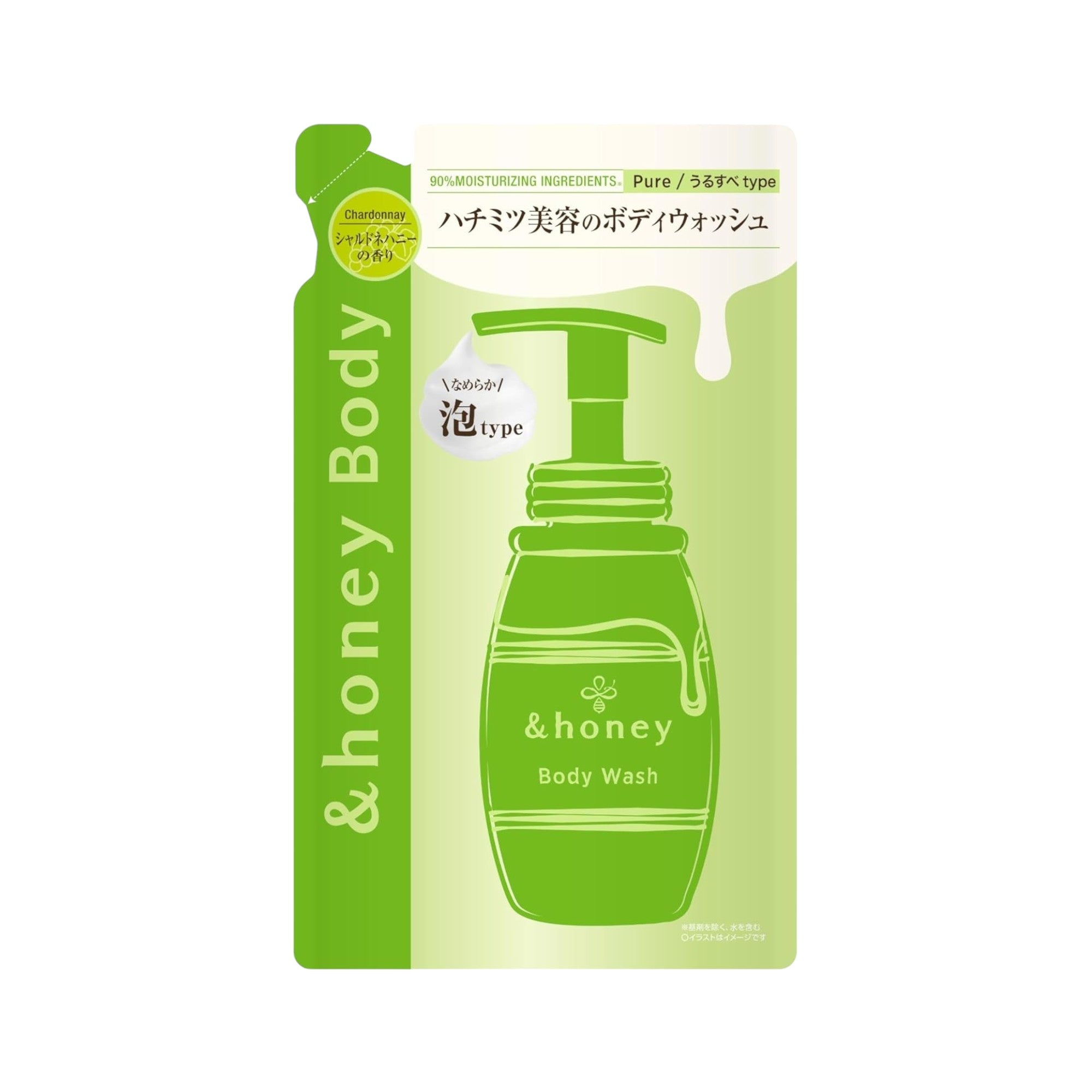 &honey Pure Moist Foaming Body Wash Refill 440mL (1–3 Packs)