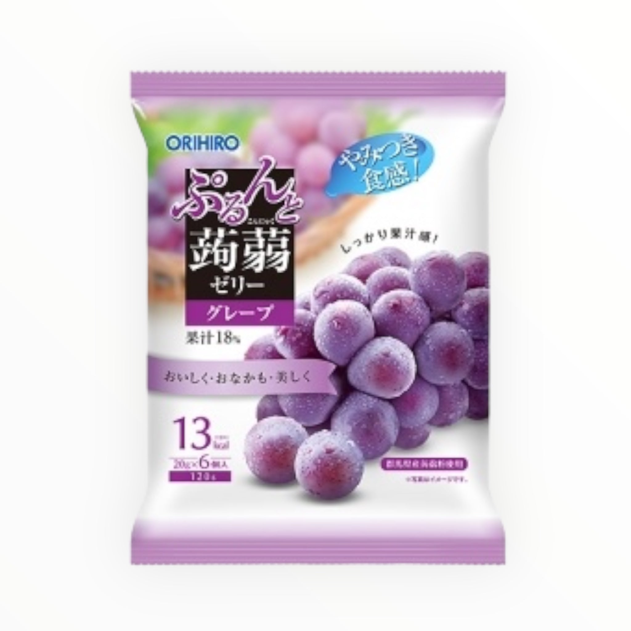 Orihiro Purunto Konjac Jelly Pouch Grape 20g × 6