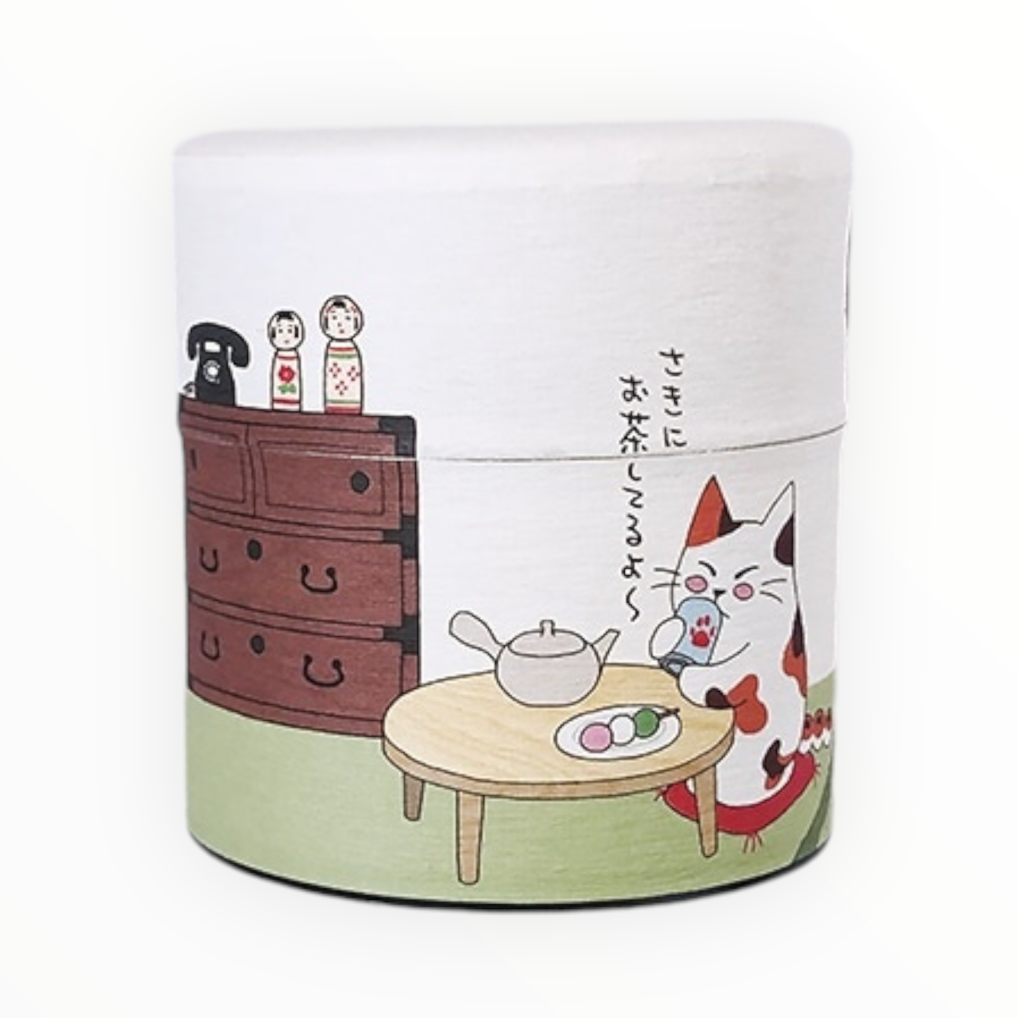 SAIJOEN Kuki Tea 40g in Washi Can (Mitarashi-chan Can โIโll Have Tea Firstโ) - Clear Carton (Loose Leaf)