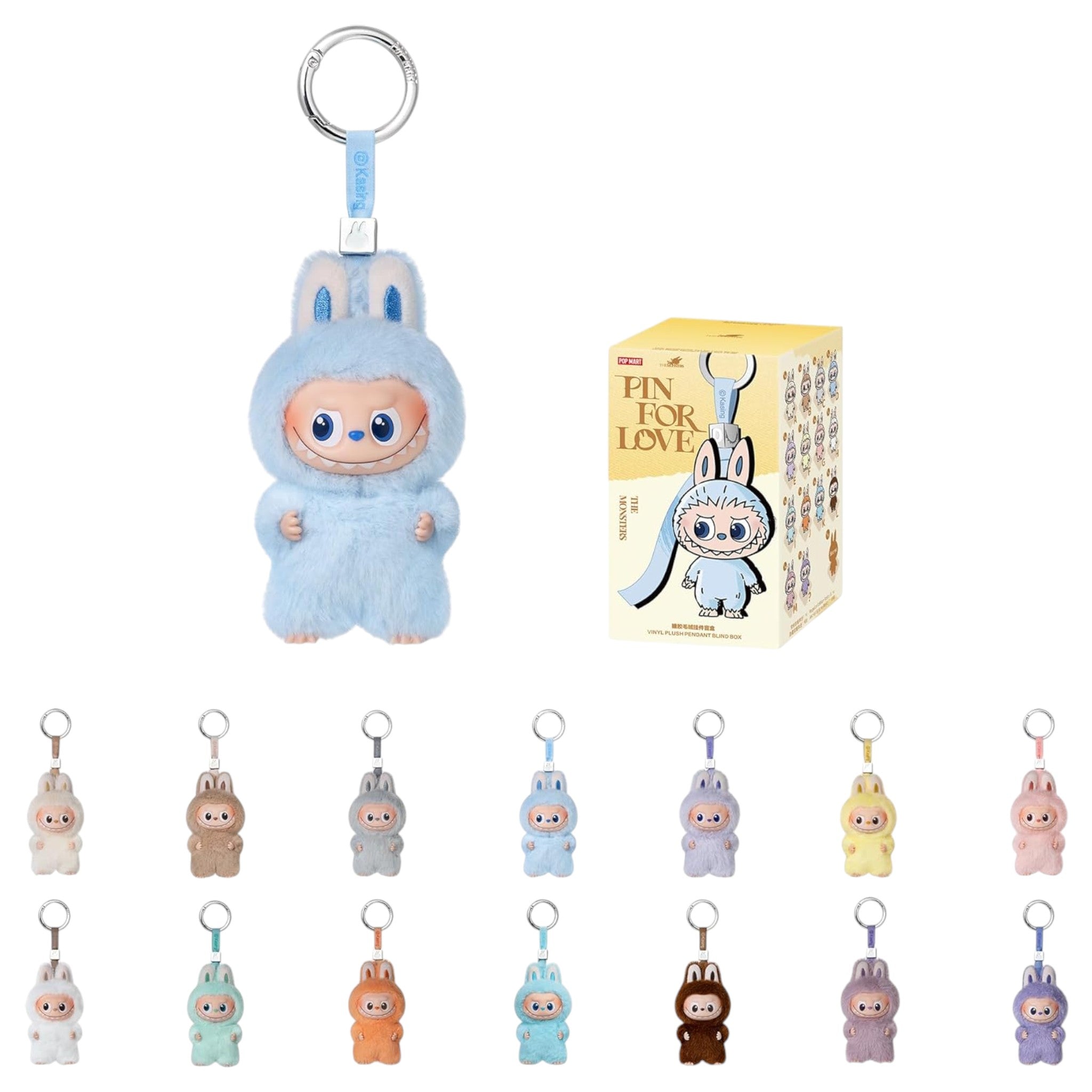 POP MART Labubu Die Monster PIN für Liebe Vinyl Plüsch Anhänger Blind Box Einzelbox