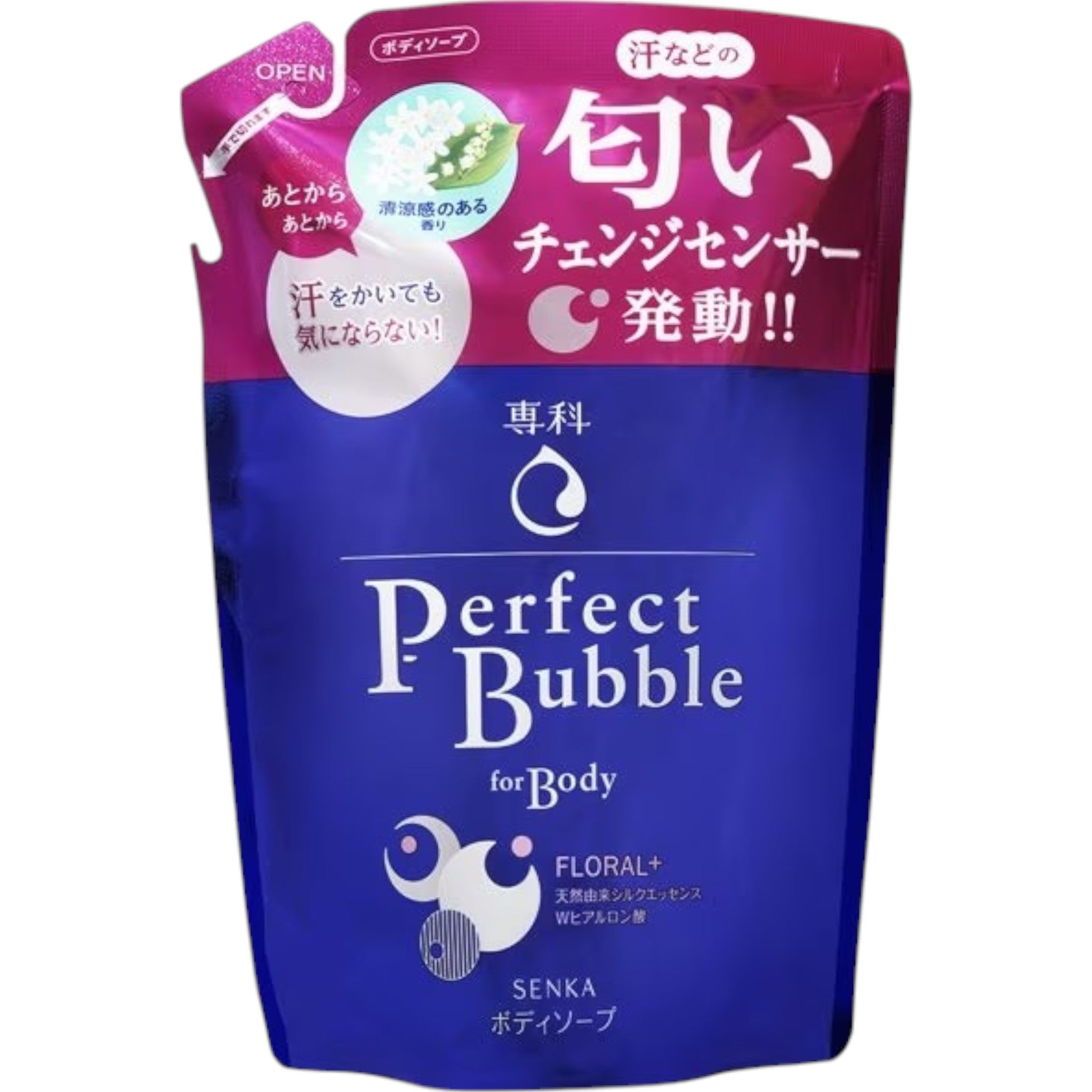 Senka Perfect Bubble for Body Floral Plus Refill 350ml