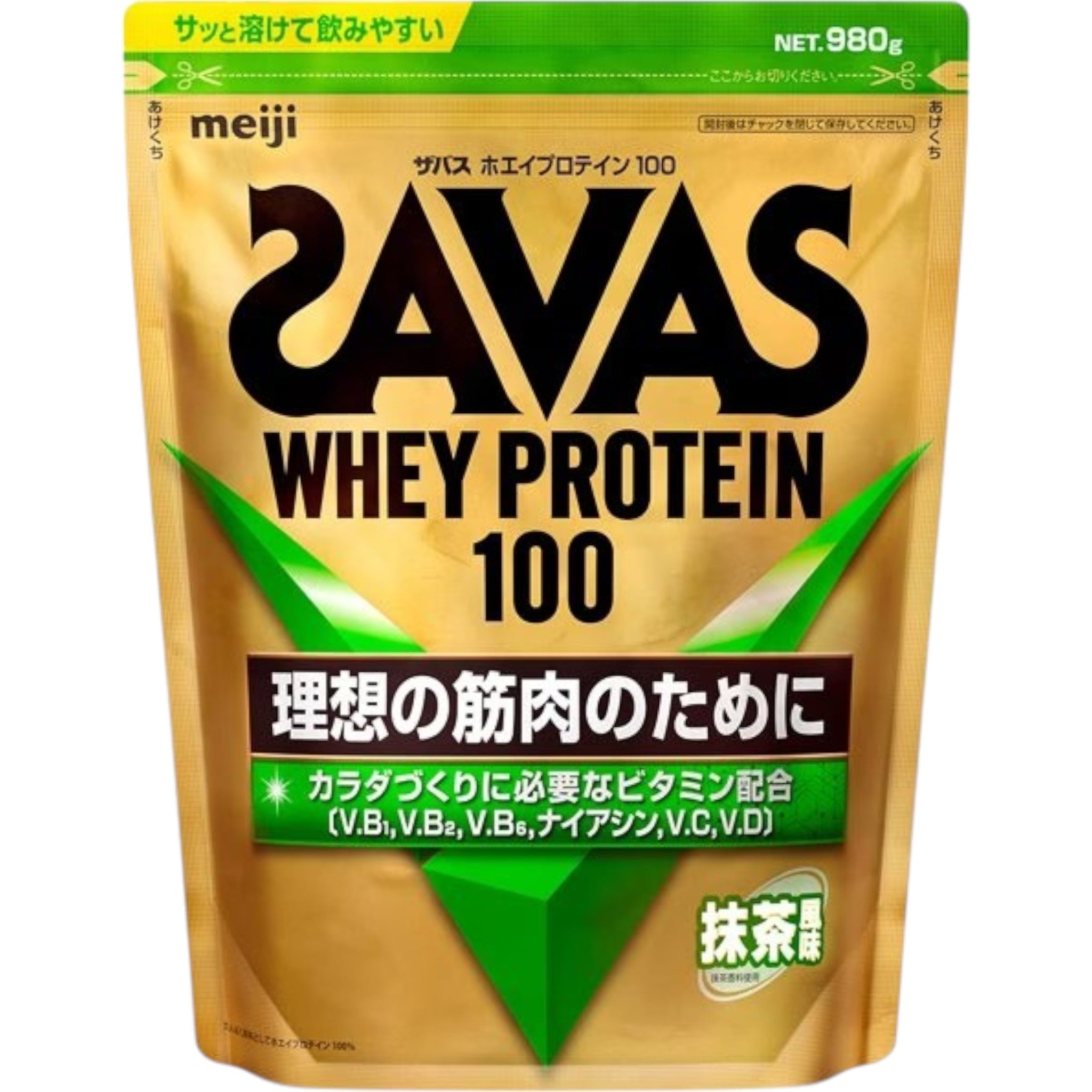Meiji SAVAS Whey Protein 100 Matcha Flavor 980g