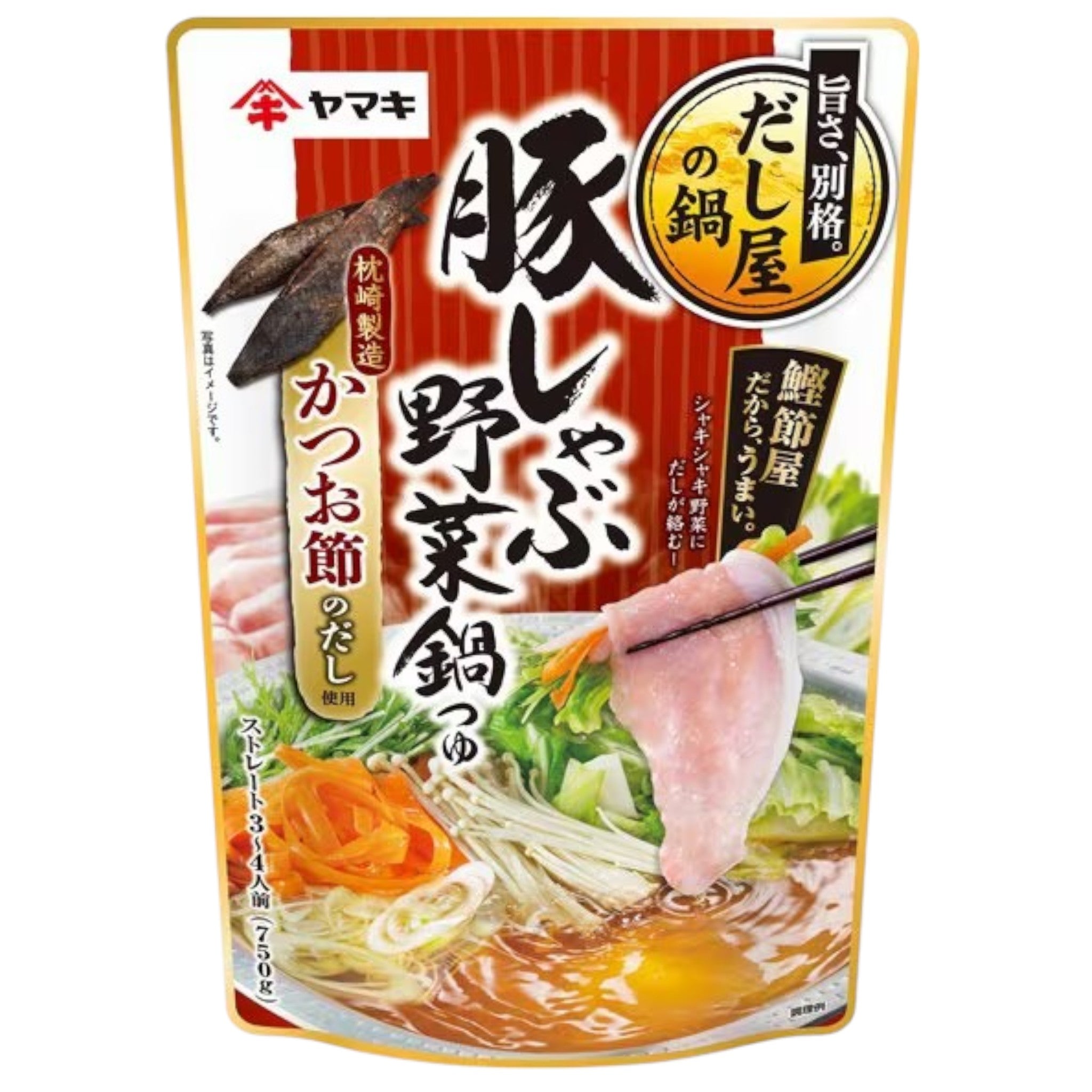 Yamaki Pork & Vegetable Hot Pot Broth Bonito Dashi Straight Type 750g
