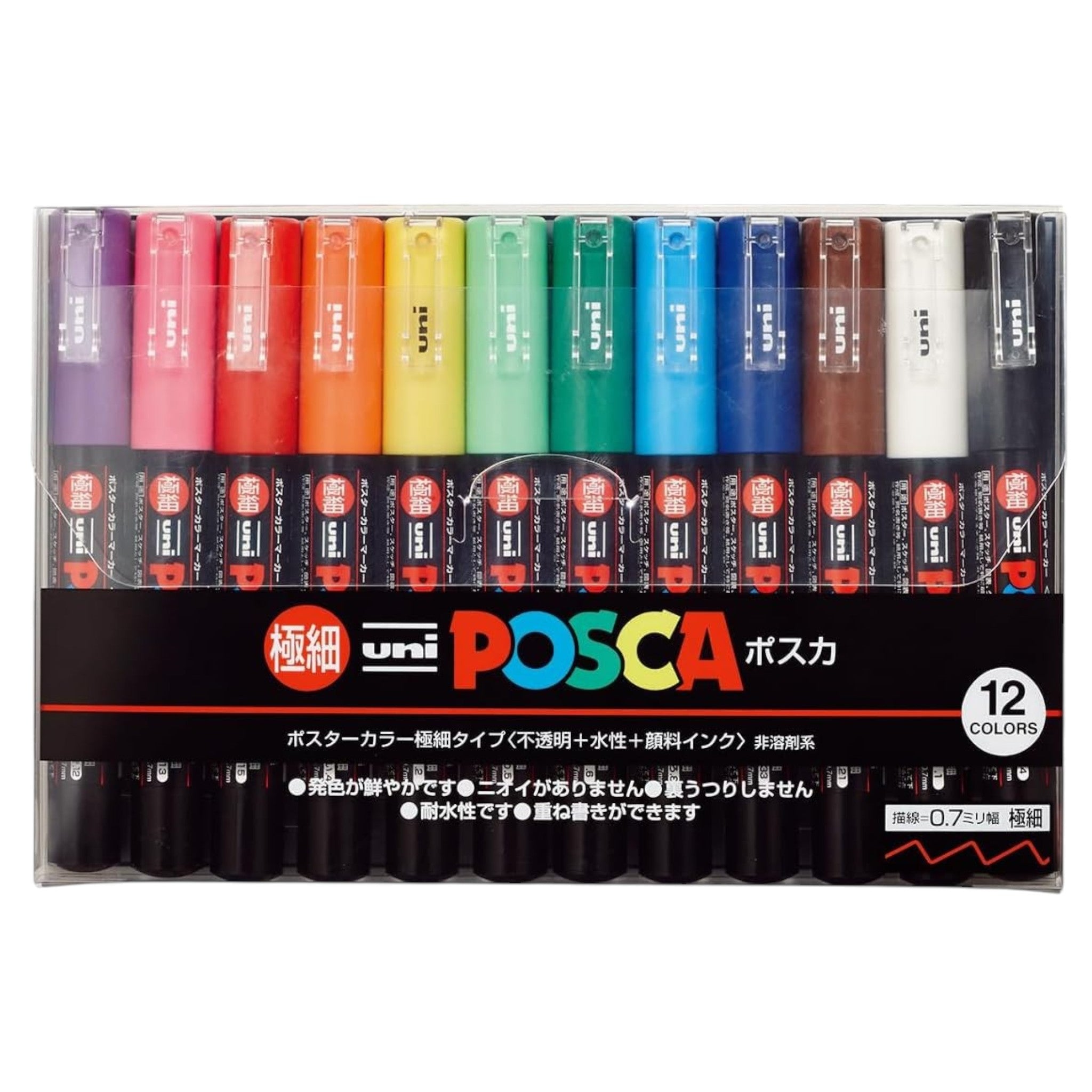 Uni Posca Paint Markers Set of 12 – Extra Fine Tip