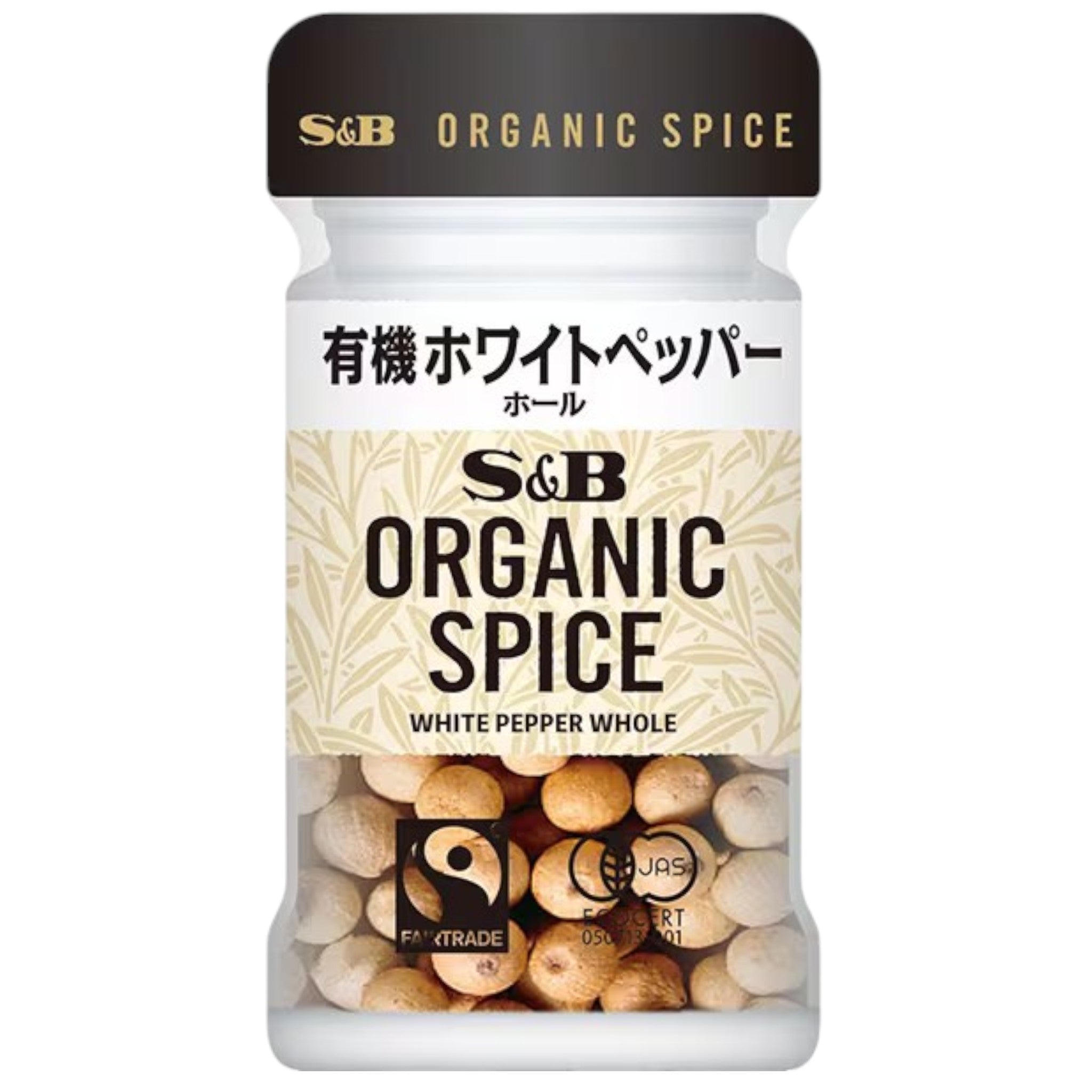 S&B Organic Whole White Pepper 20g