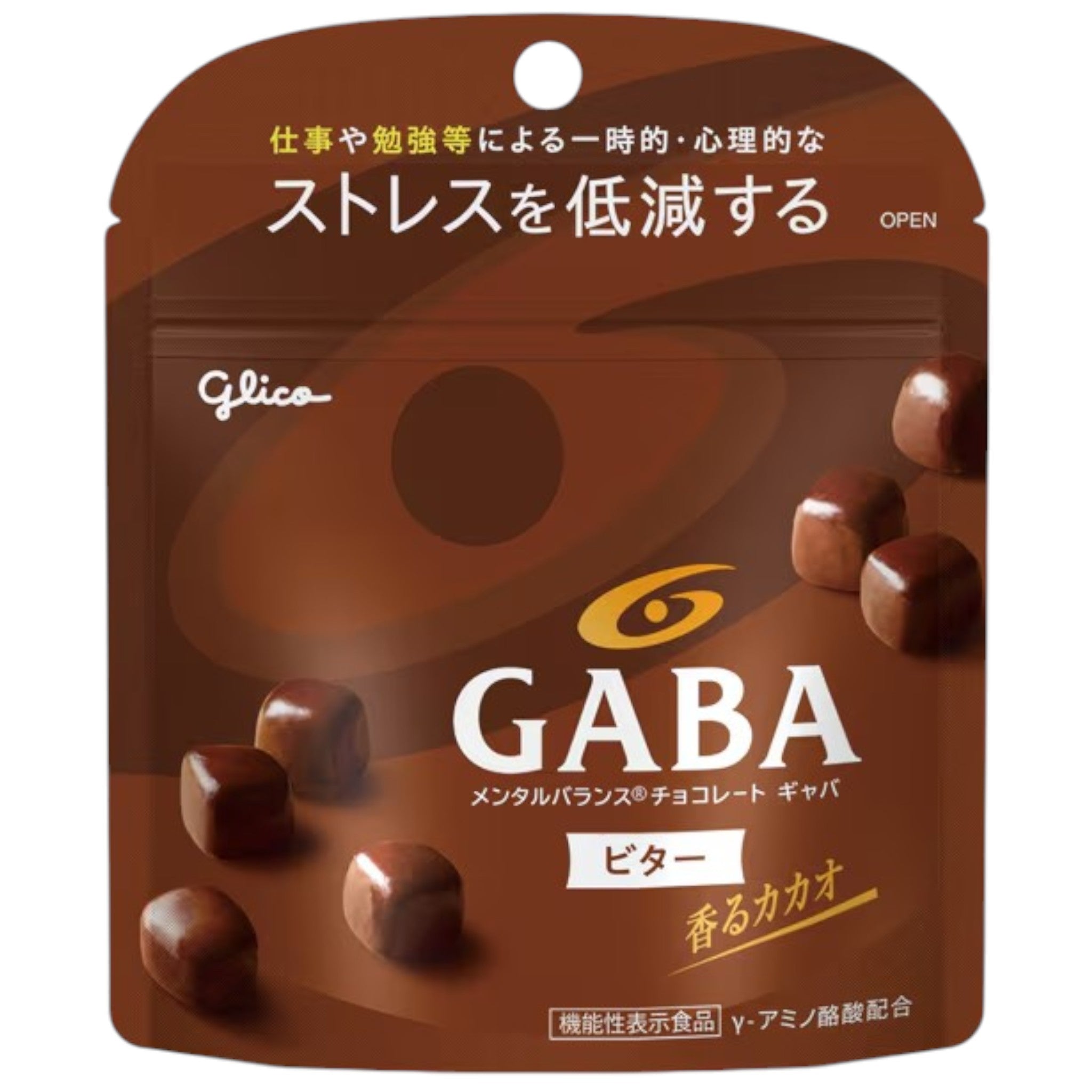 Glico Mental Balance Chocolate GABA Bitter Stand Pouch 51g