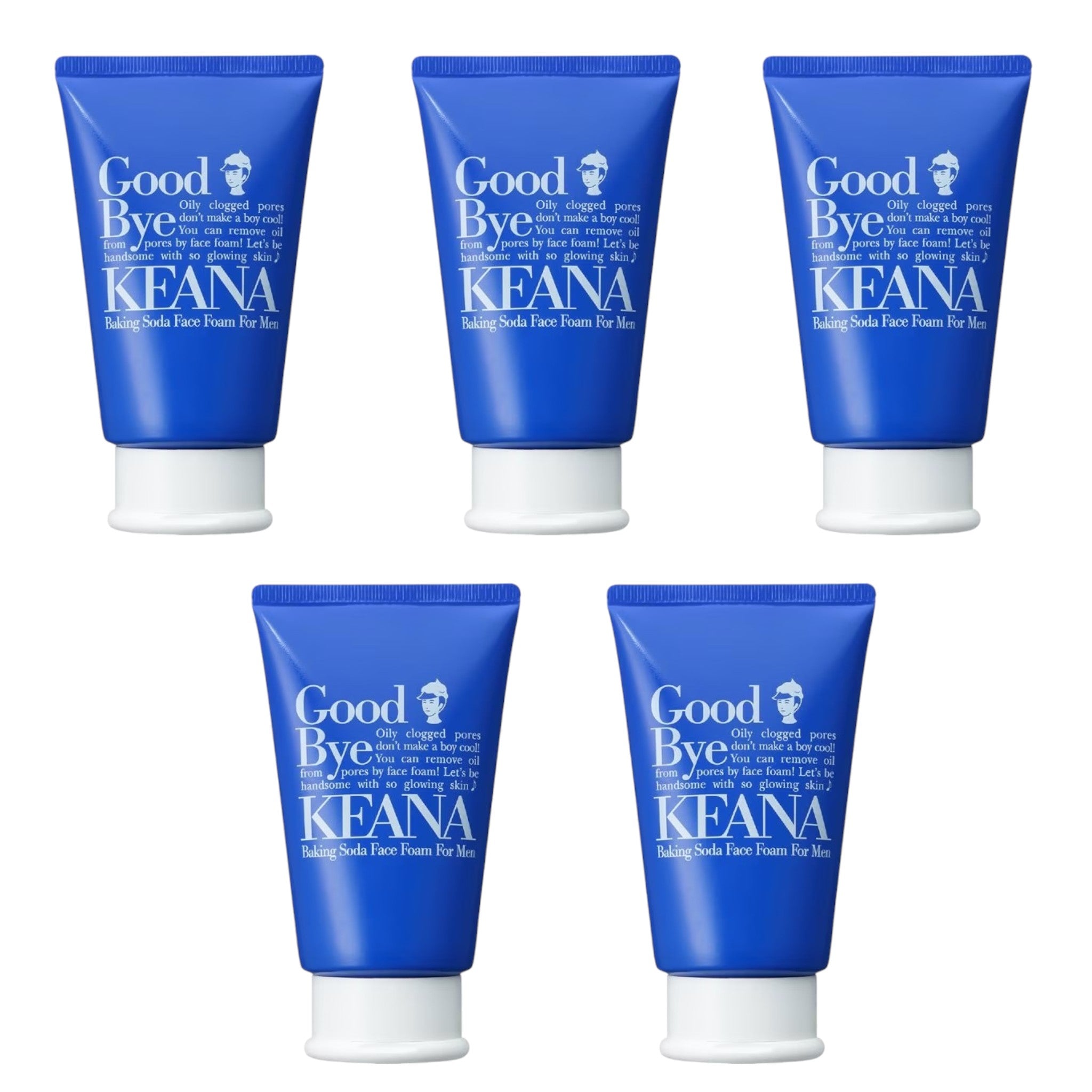Keana Nadeshiko Baking Soda Foam Face Wash for Men (100g ร 5 Packs)