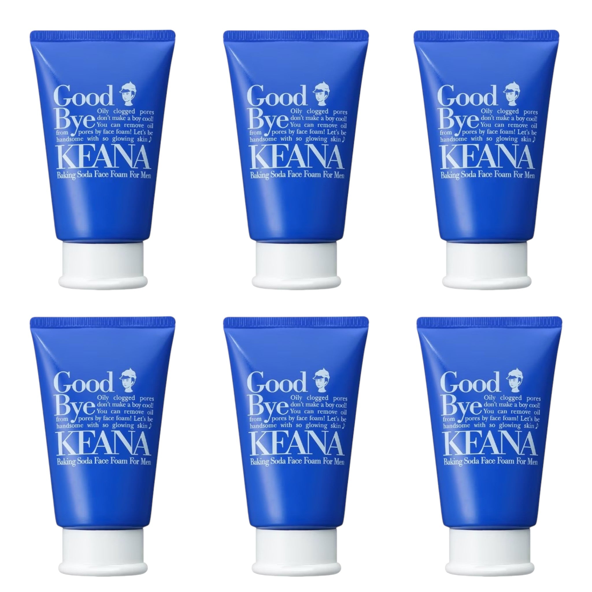 Keana Nadeshiko Baking Soda Foam Face Wash for Men (100g ร 6 Packs)