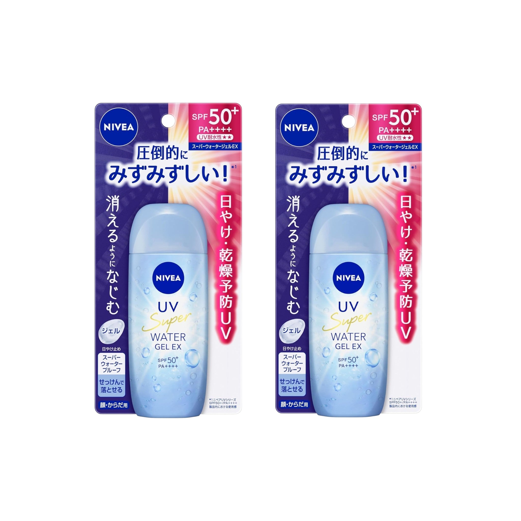 Nivea UV Water Gel EX SPF50+ PA++++ 80g (2 Packs)