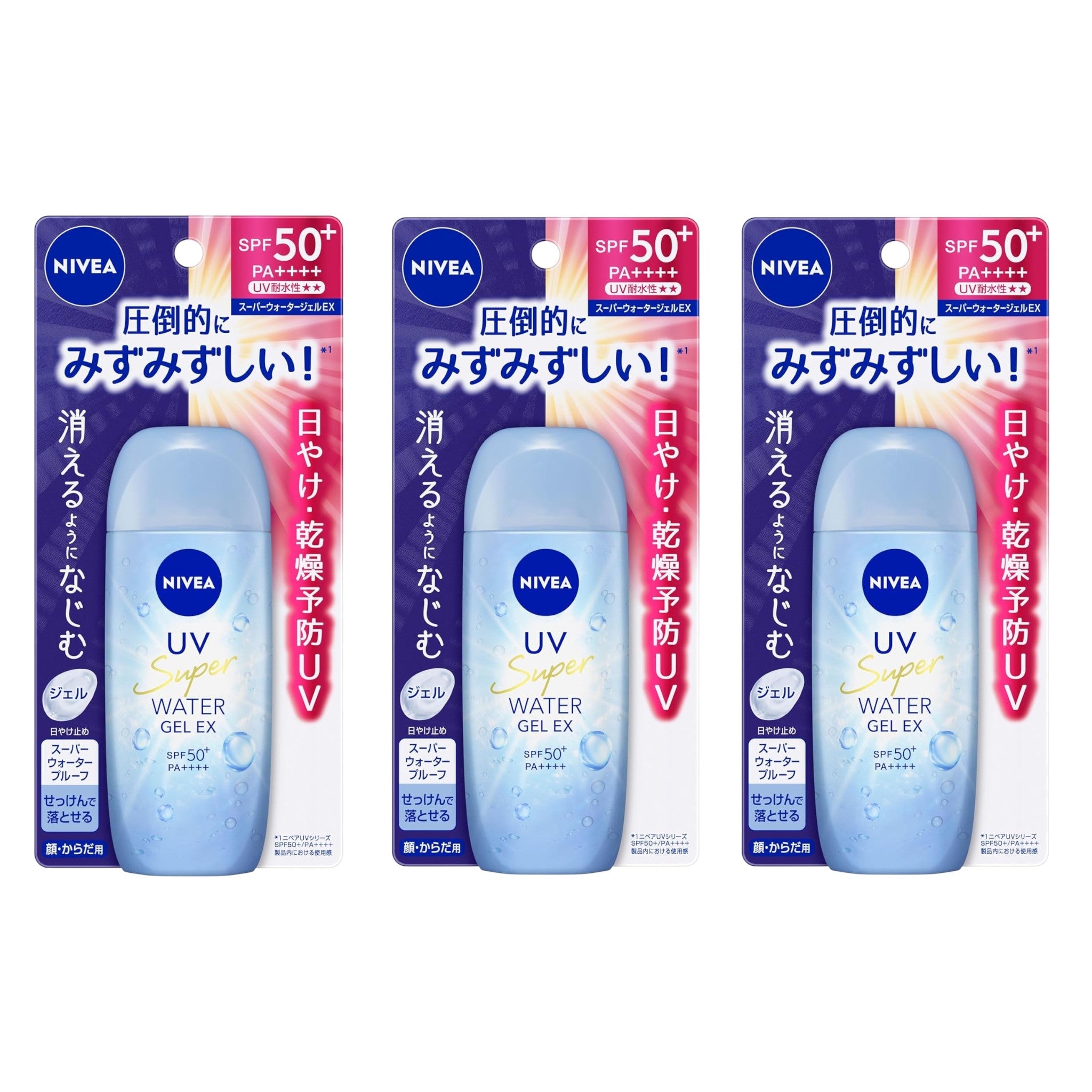 Nivea UV Water Gel EX SPF50+ PA++++ 80g (3 Packs)