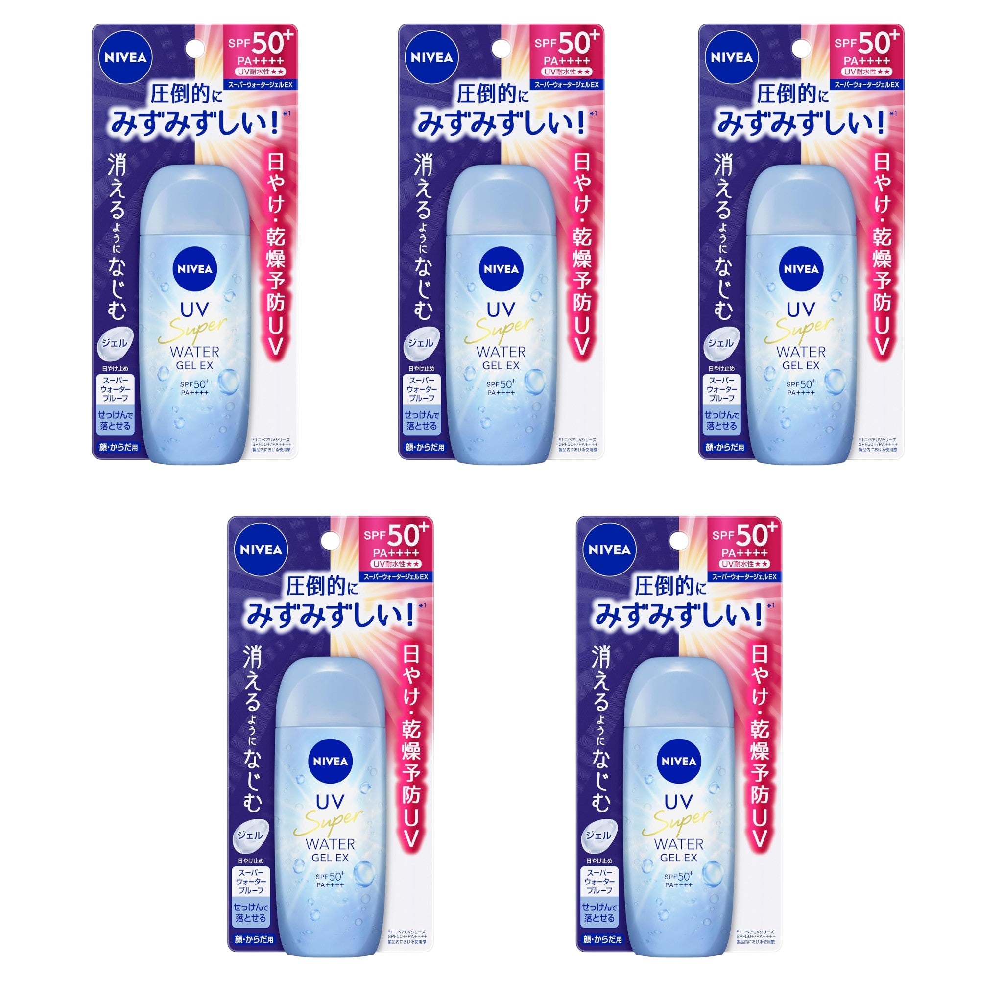 Nivea UV Water Gel EX SPF50+ PA++++ 80g (5 Packs)