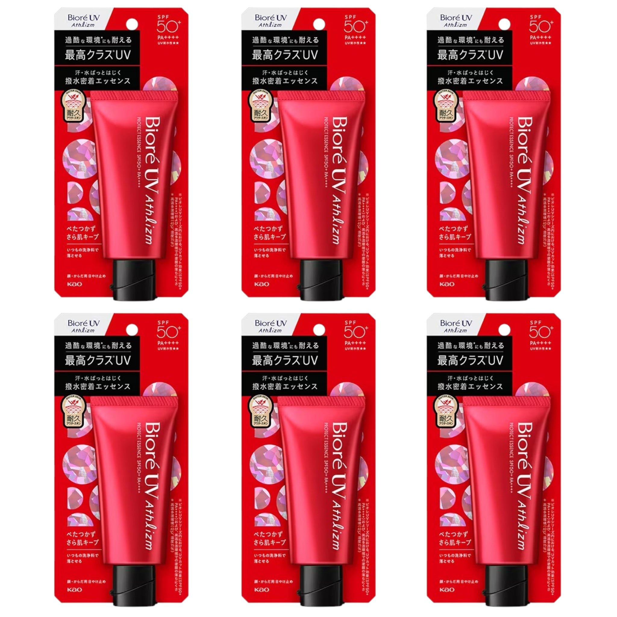 Biore UV Athlizm Protect Essence SPF50+ PA++++ 70g (6 Packs)