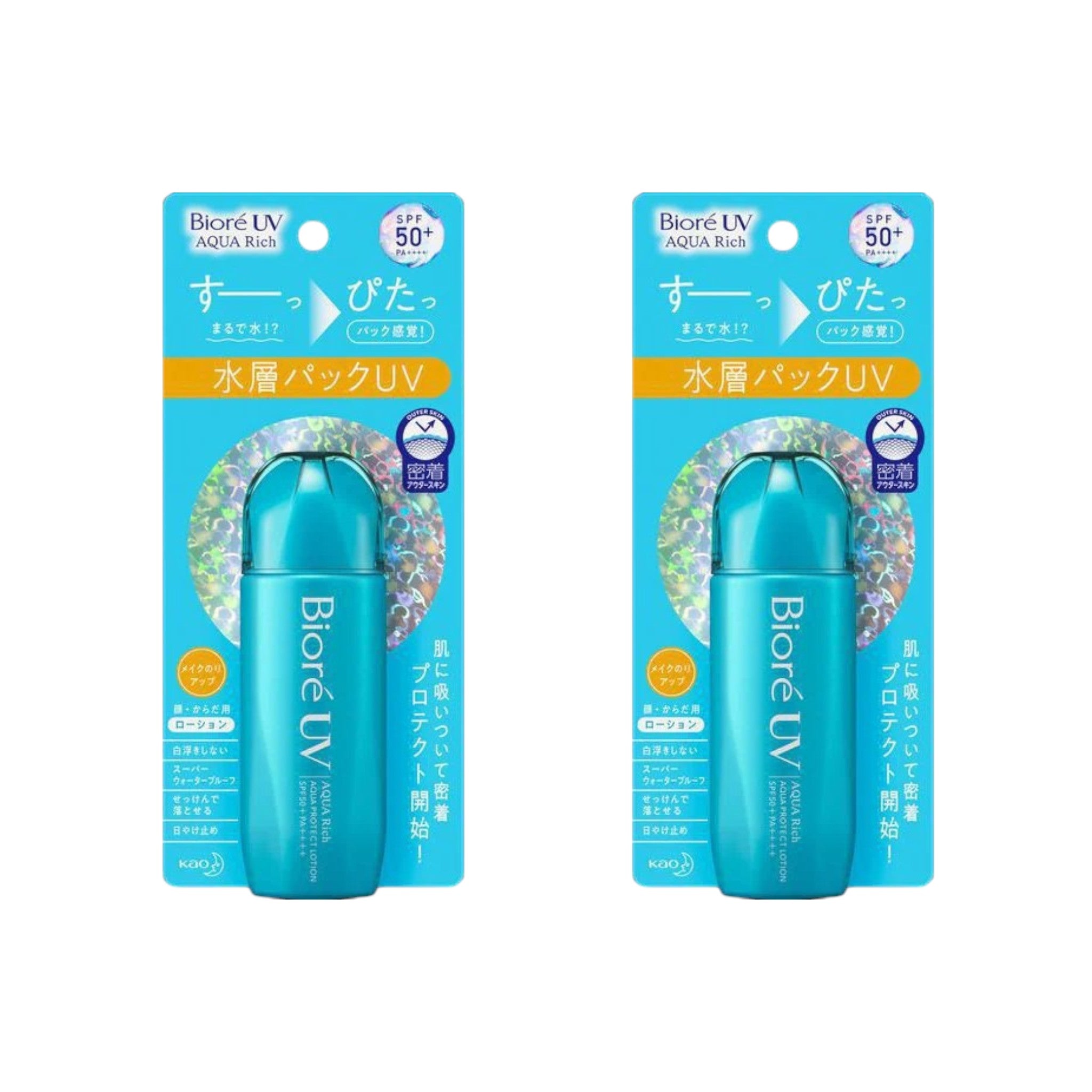 Biore UV Aqua Rich Aqua Protect Lotion SPF50+ PA++++ 70ml (2 Packs)