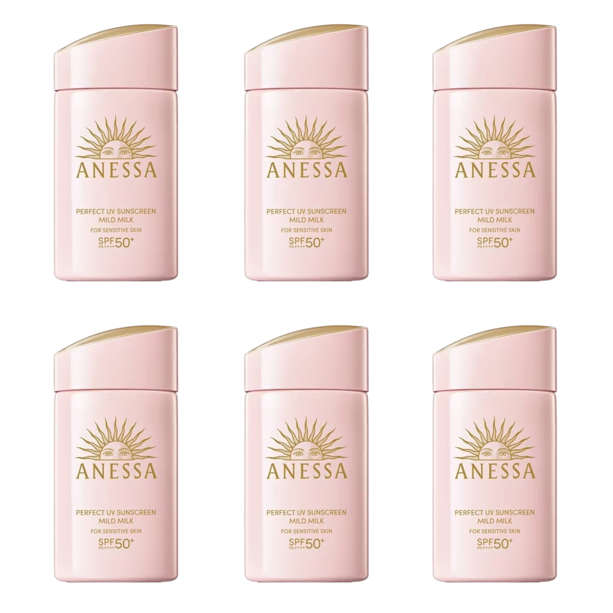 ANESSA Perfect UV Mild Milk NA 60ml SPF50+ PA++++ (6 Packs)