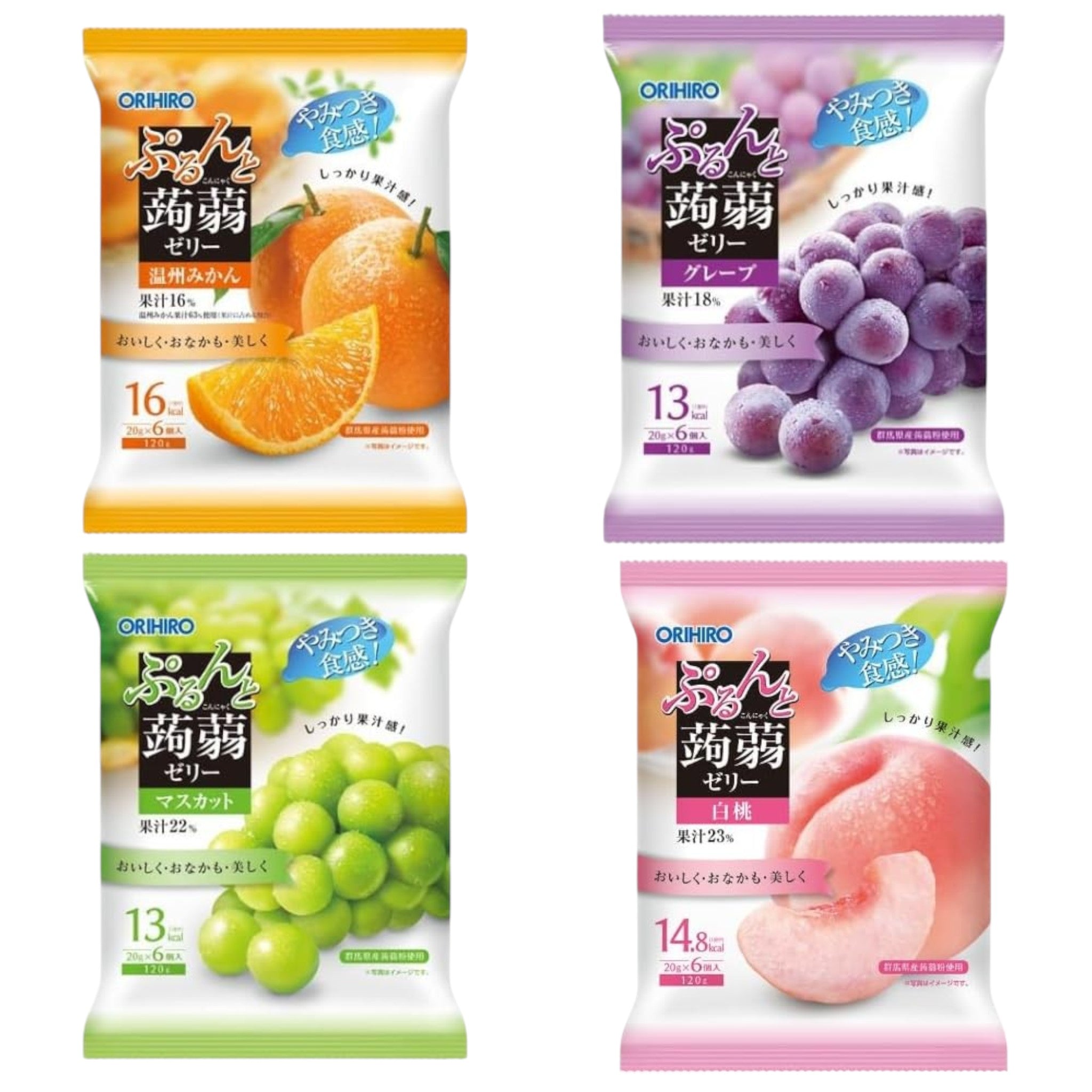 Orihiro Konjac Jelly Assorted 4 Flavors Set