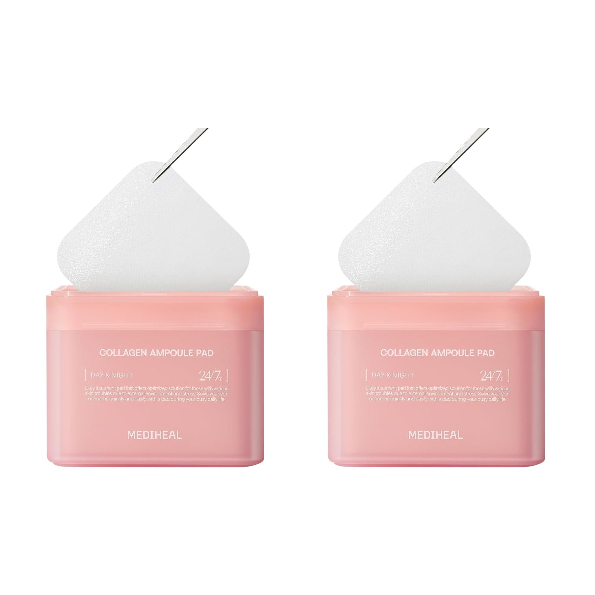 MEDIHEAL Square Toner Pads Collagen 100 Pads 170ml (2 Packs)