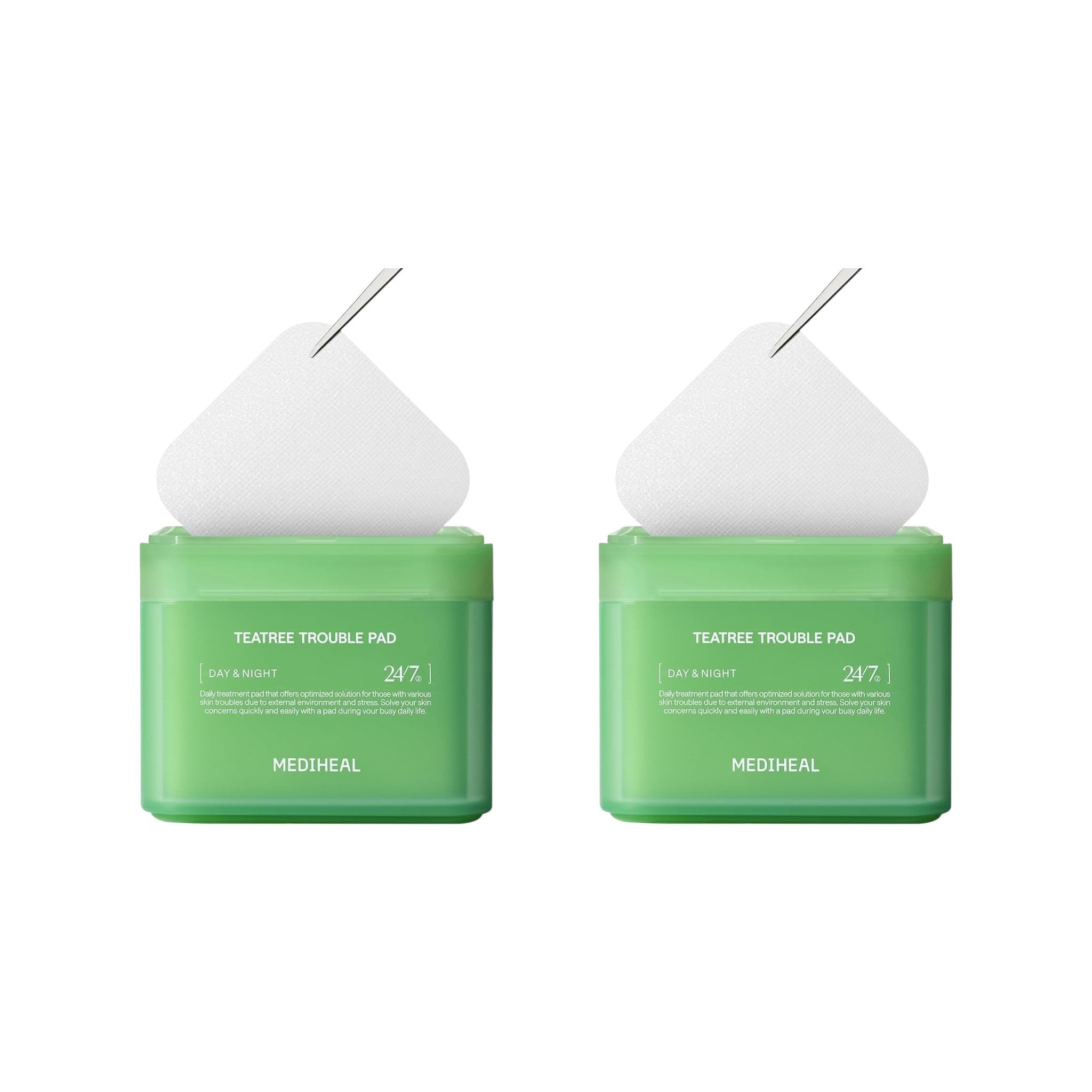 MEDIHEAL Square Toner Pads Teatree 100 Pads 170ml (2 Packs)