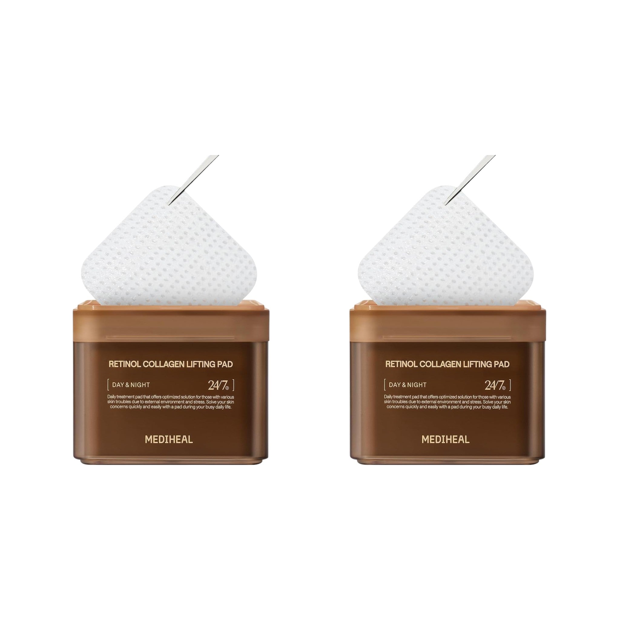 MEDIHEAL Square Toner Pads Retinol 100 Pads 170ml (2 Packs)