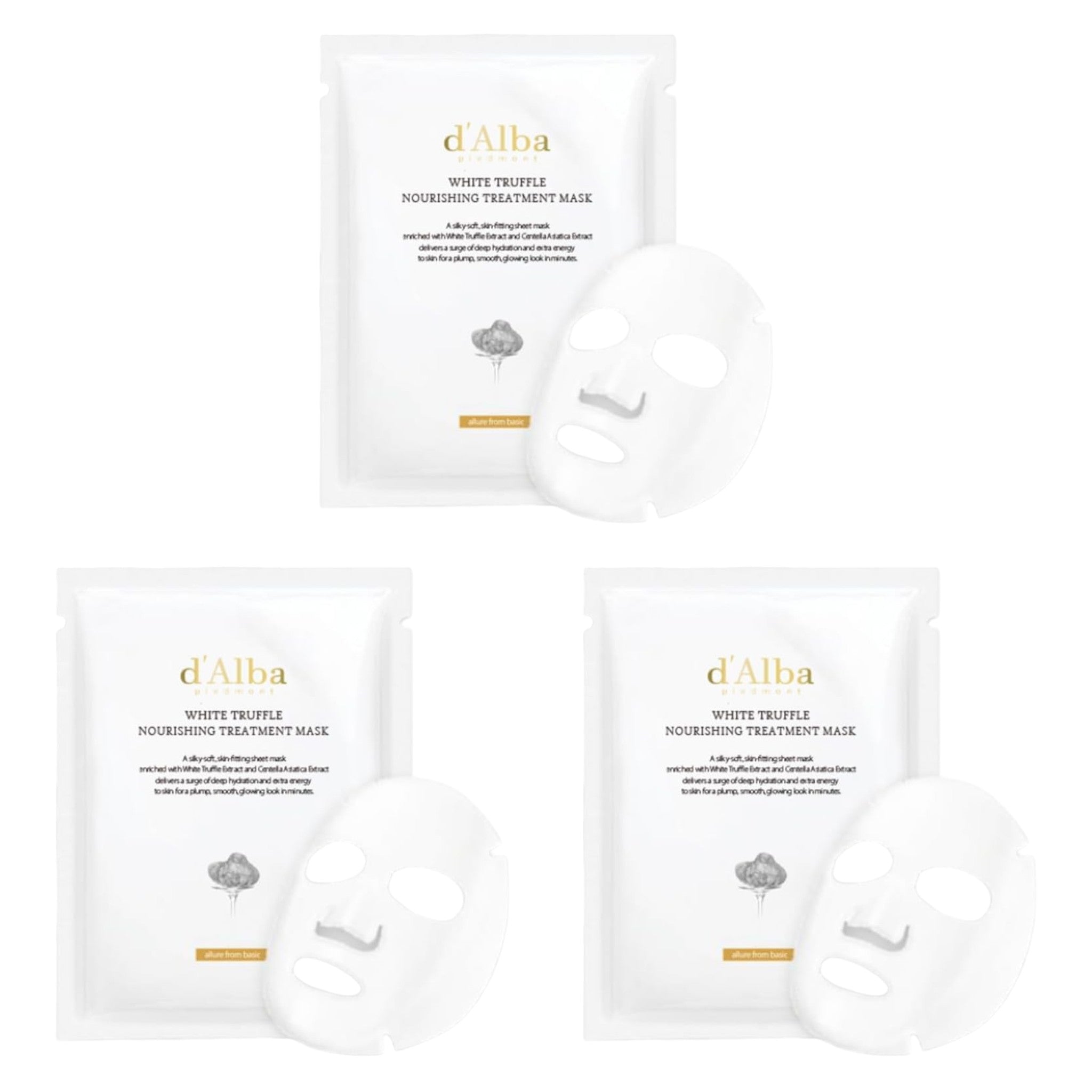 d'Alba White Truffle Nourishing Treatment Mask 5 Sheets (3 Packs)