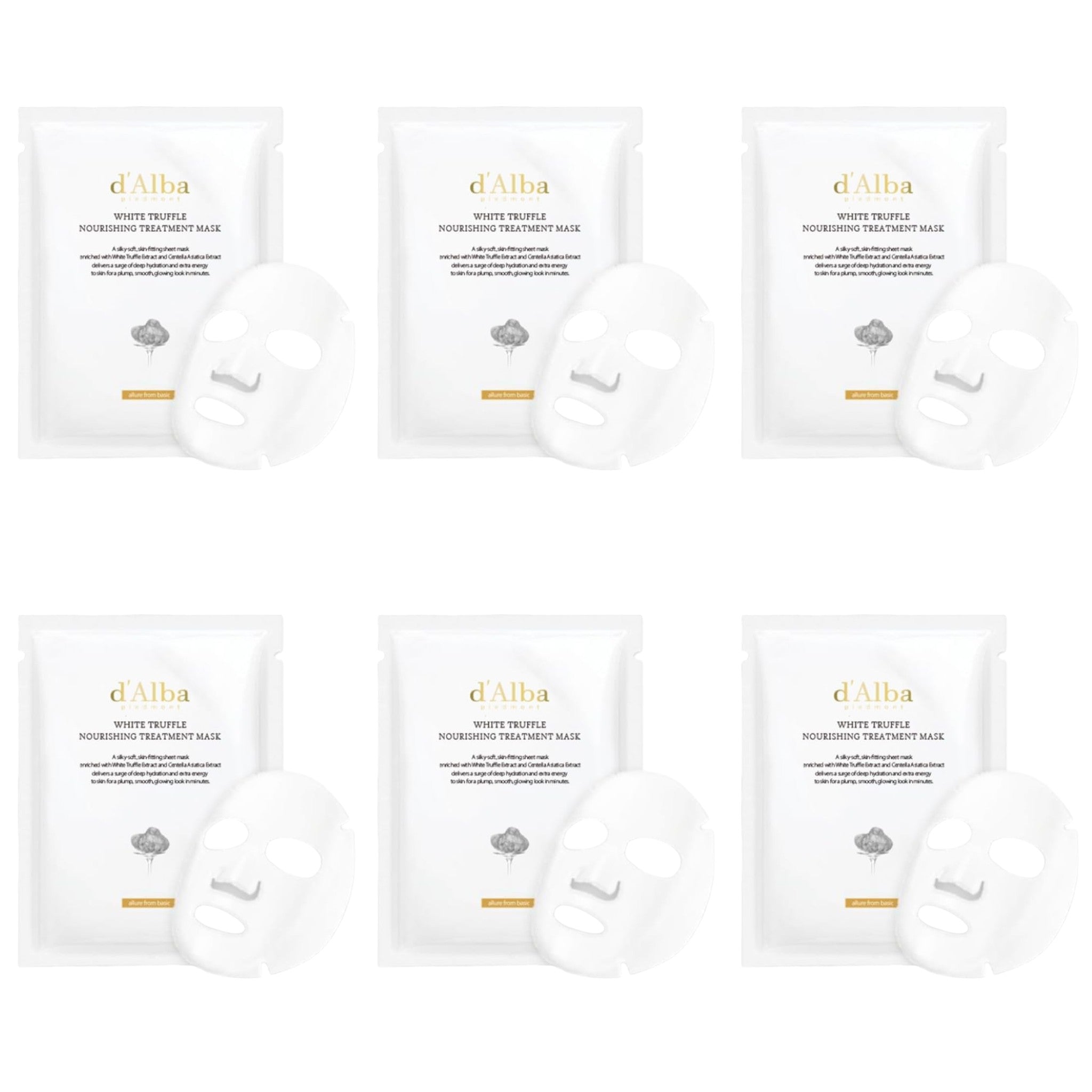 d'Alba White Truffle Nourishing Treatment Mask 5 Sheets (6 Packs)