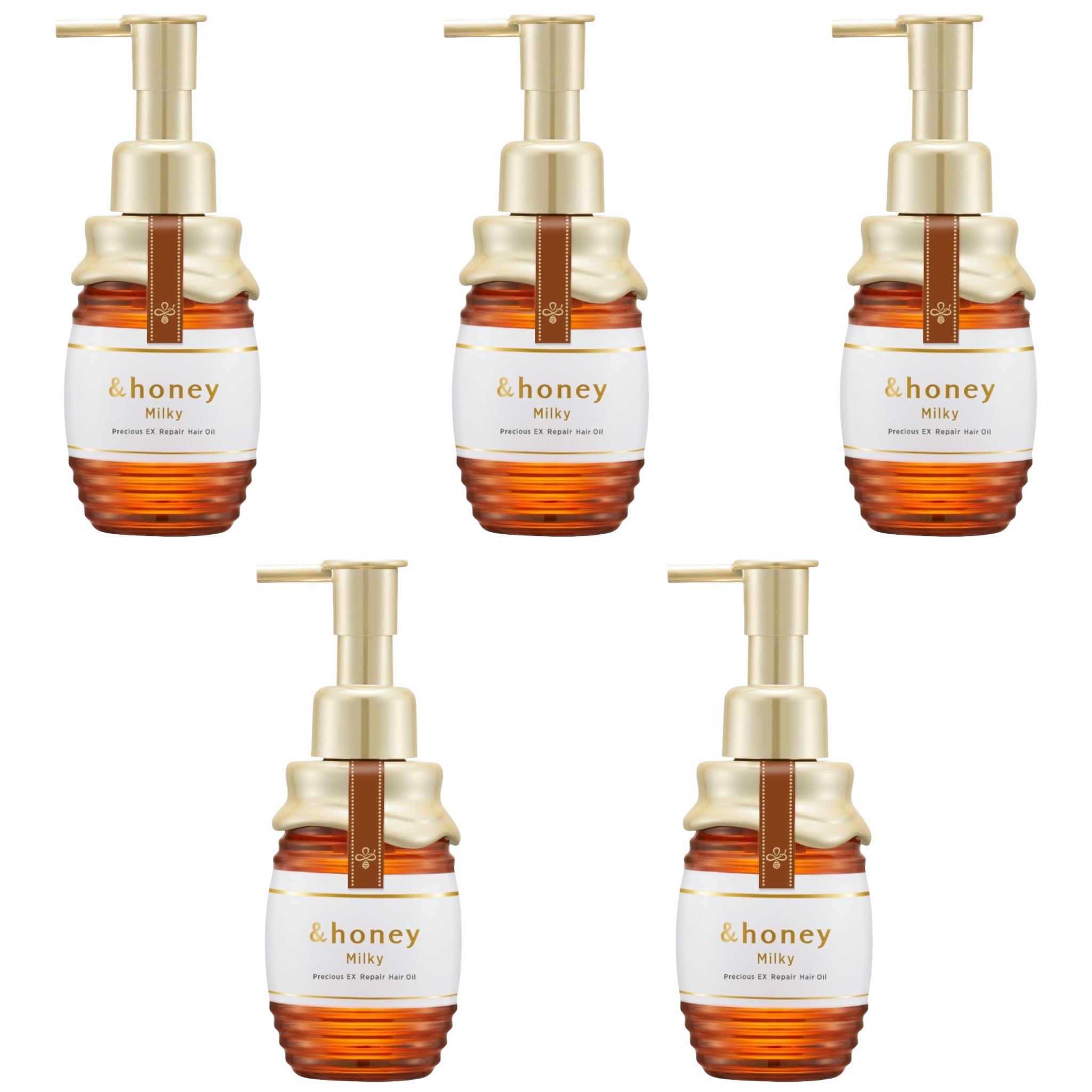 &honey Milky Precious EX Repair Hair Oil Creamy 3.5 fl oz (105mL) × 5