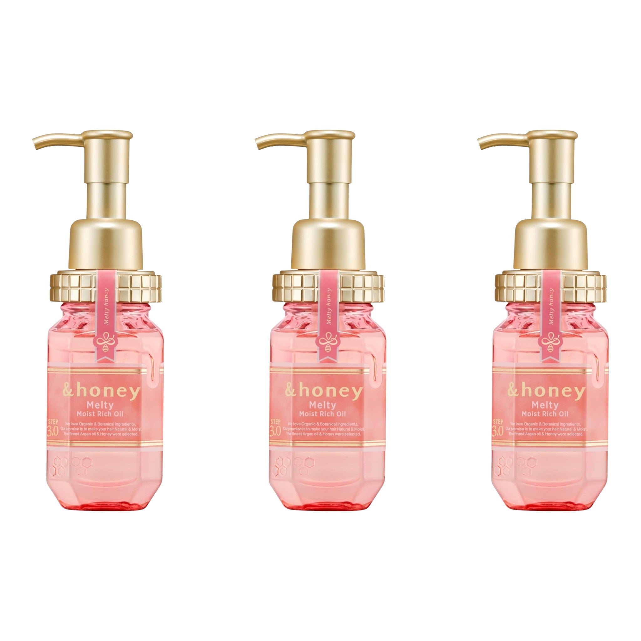 &honey Melty Moist Rich Hair Oil 3.4 fl oz (100mL) × 3
