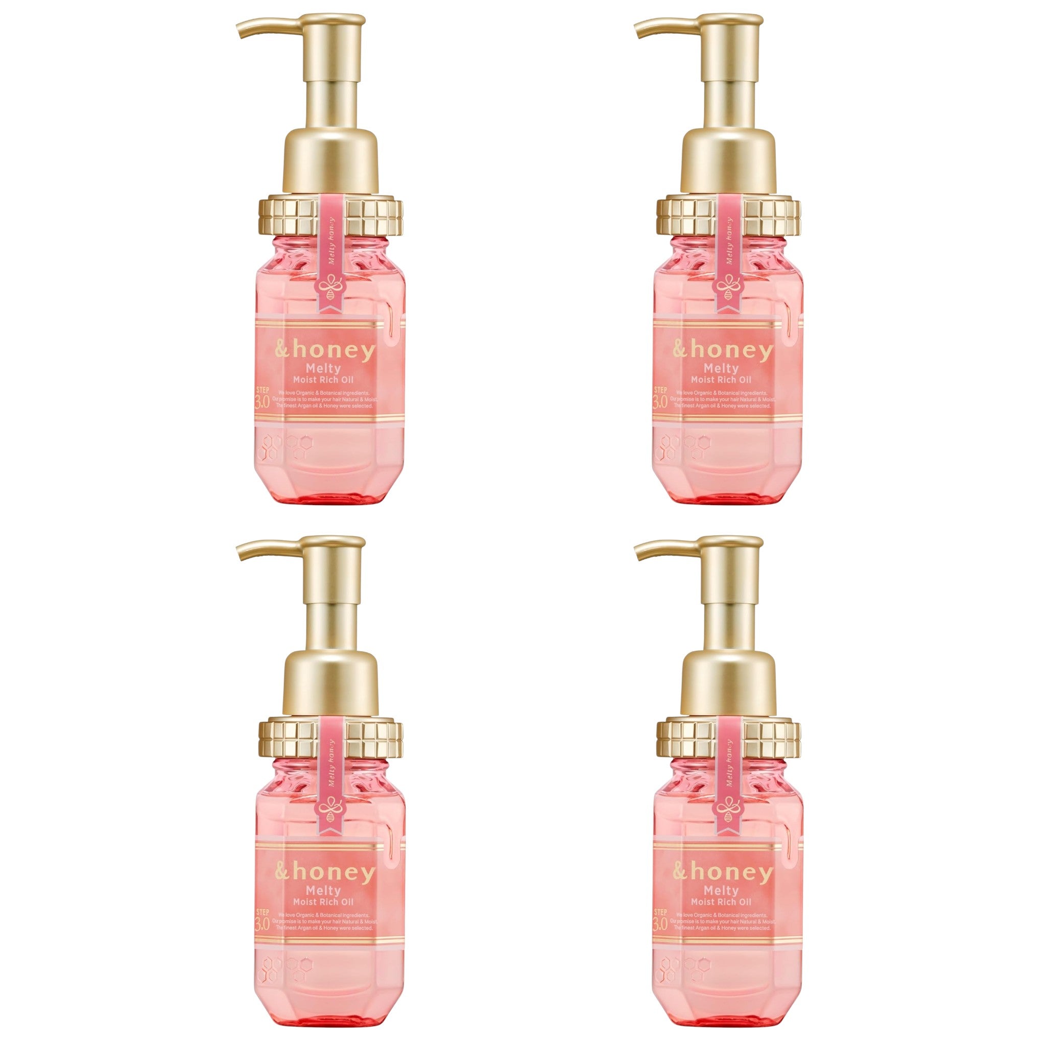 &honey Melty Moist Rich Hair Oil 3.4 fl oz (100mL) × 4