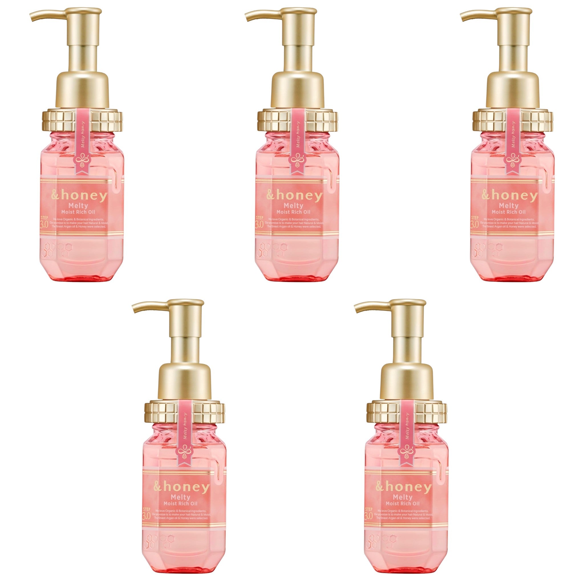 &honey Melty Moist Rich Hair Oil 3.4 fl oz (100mL) × 5