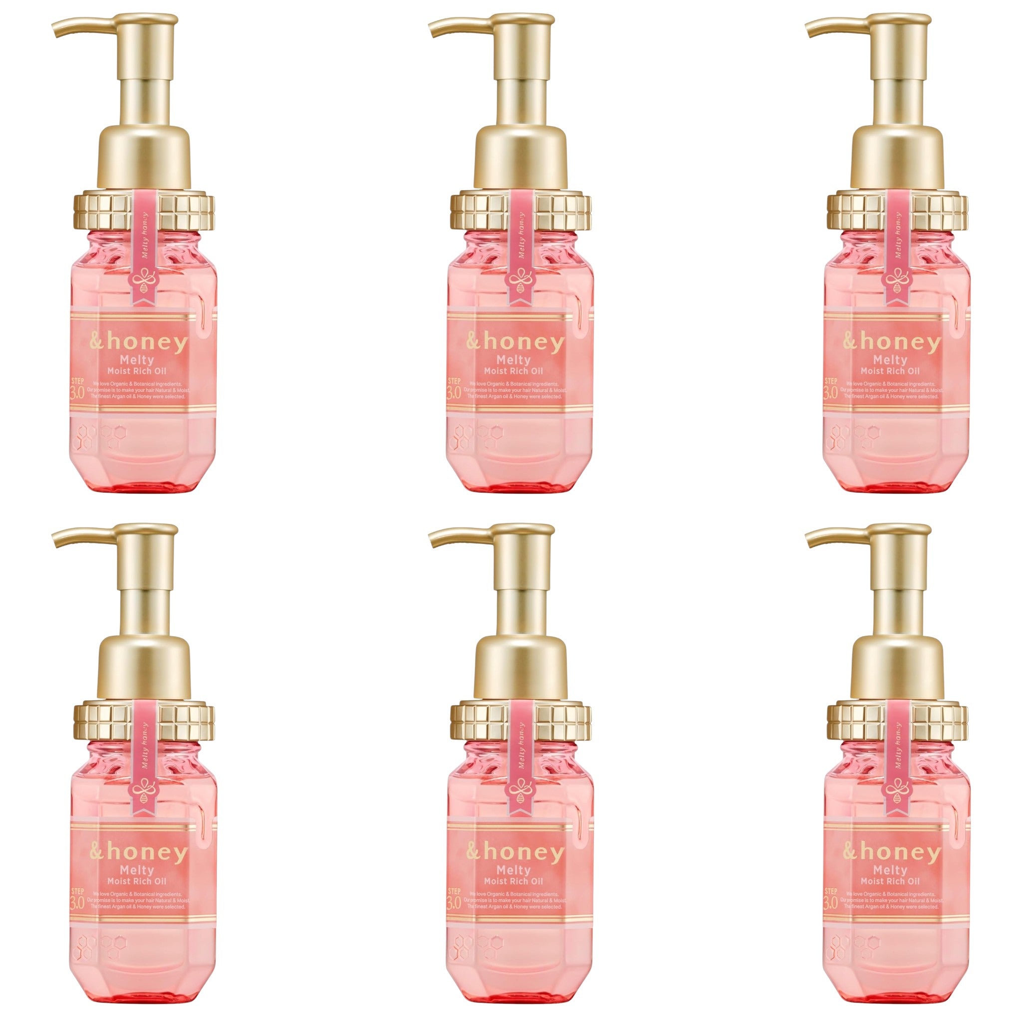 &honey Melty Moist Rich Hair Oil 3.4 fl oz (100mL) × 6