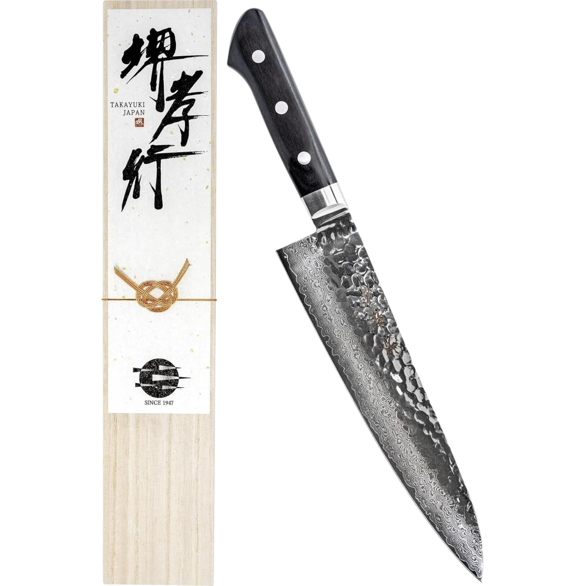 Sakai Takayuki Damascus Gyuto Knife 210mm โ VG10, 33-Layer Hammered Finish, Japanese Chef's Knife