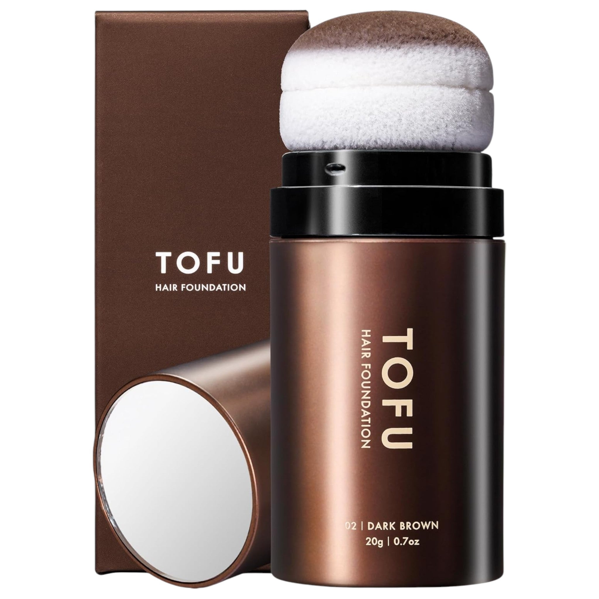 TOFU Hair Foundation Dark Brown – Hair & Gray Coverage Powder