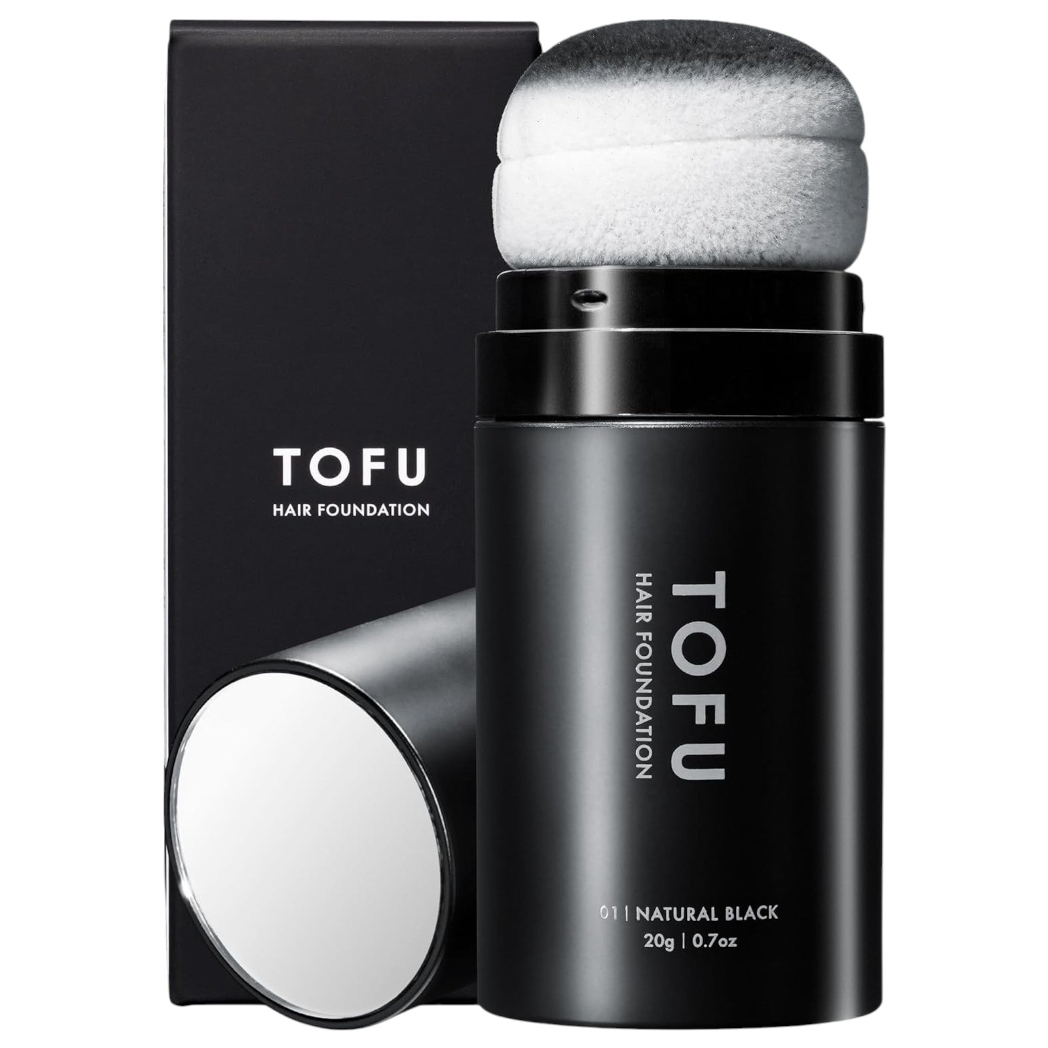 TOFU Hair Foundation Natural Black – Hair & Gray Coverage Powder