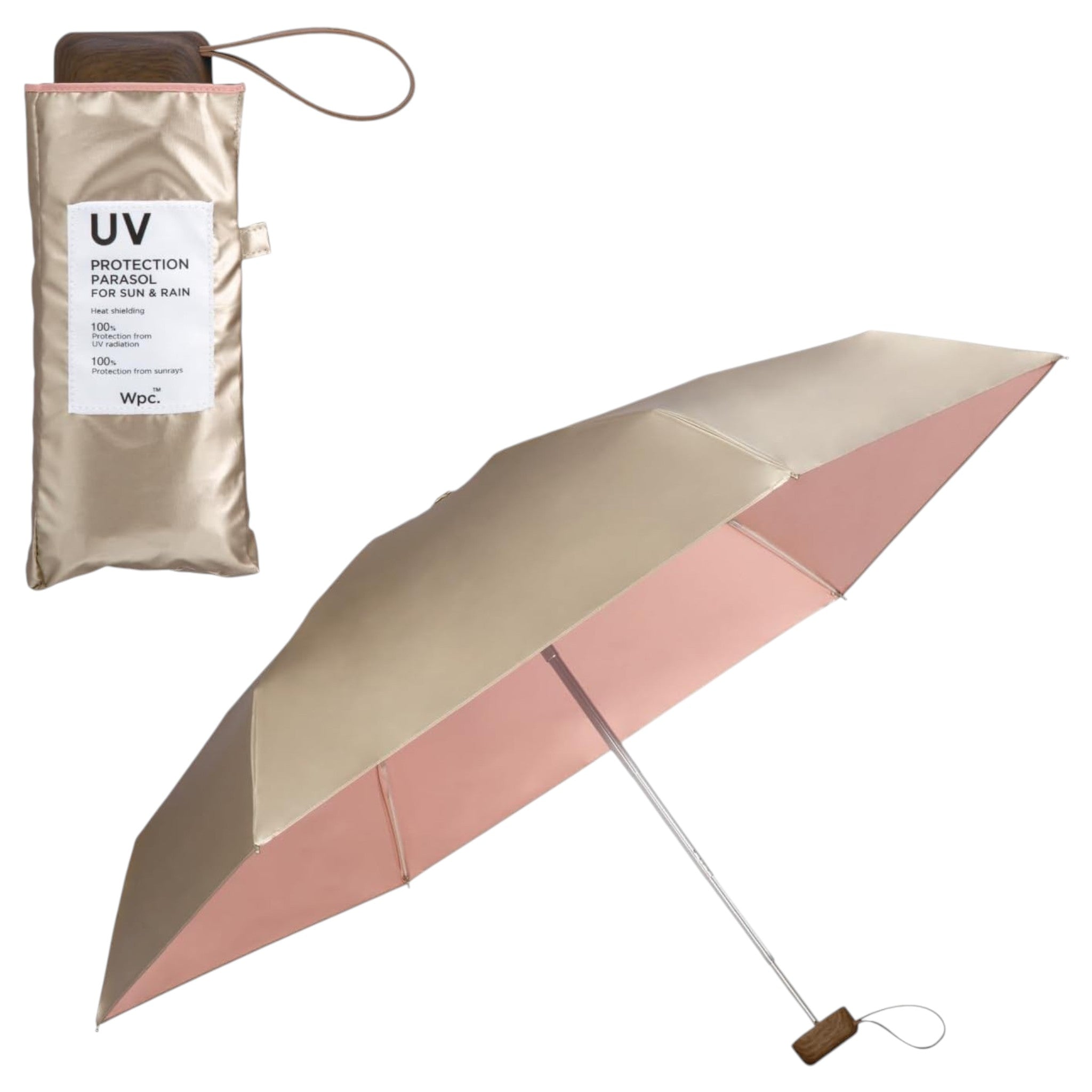 Wpc. UV Blocking Folding Umbrella Gold 50cm
