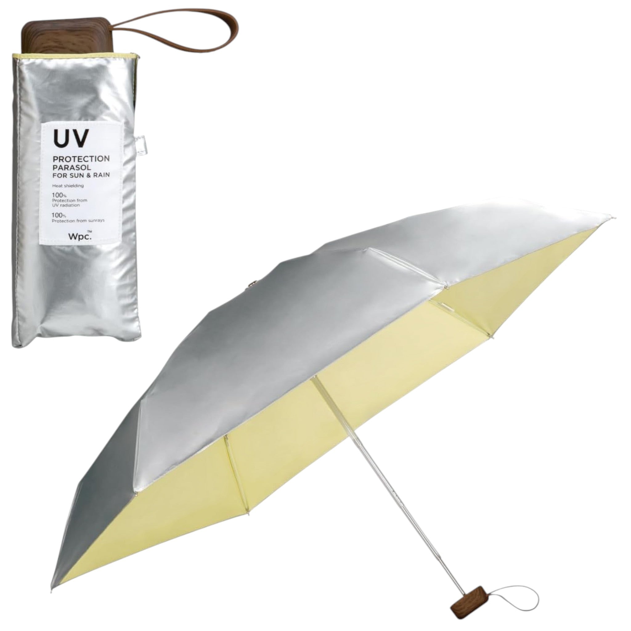 Wpc. UV Blocking Folding Umbrella Silver 50cm