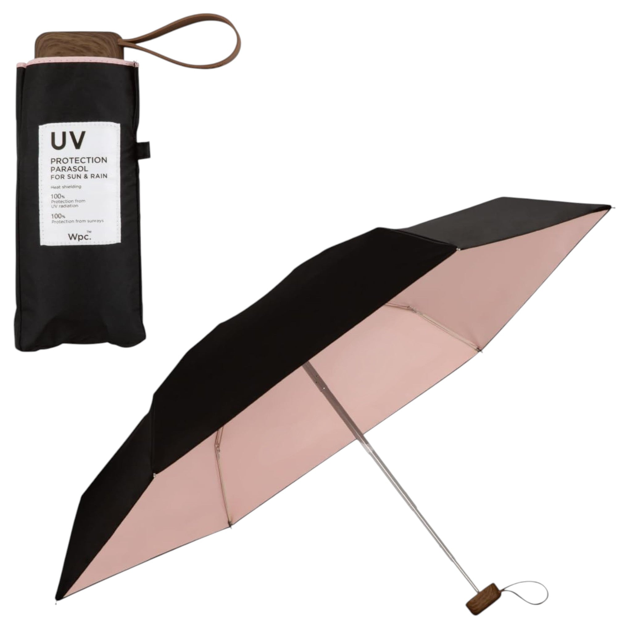 Wpc. UV Blocking Folding Umbrella Black 50cm