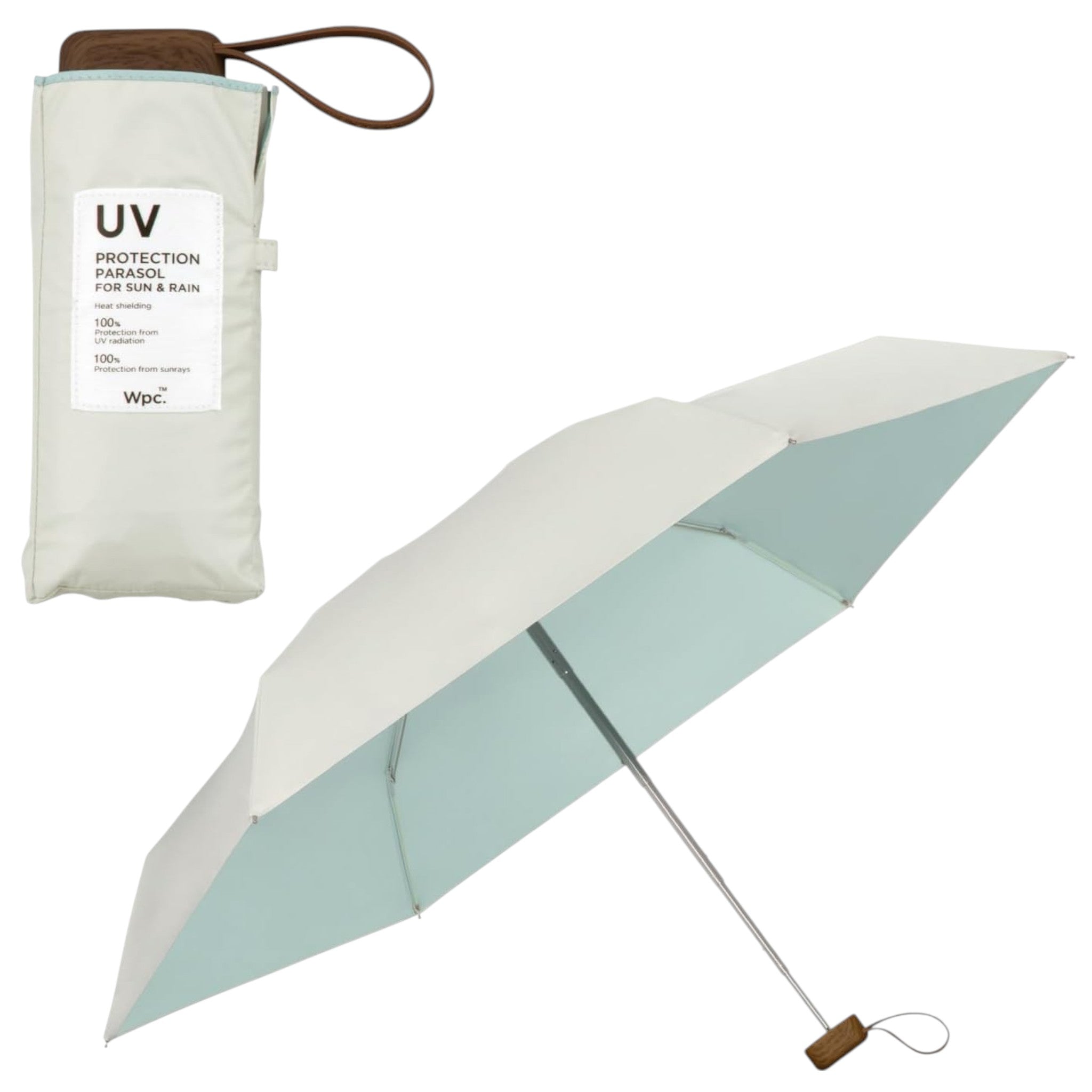 Wpc. UV Blocking Folding Umbrella Off White 50cm