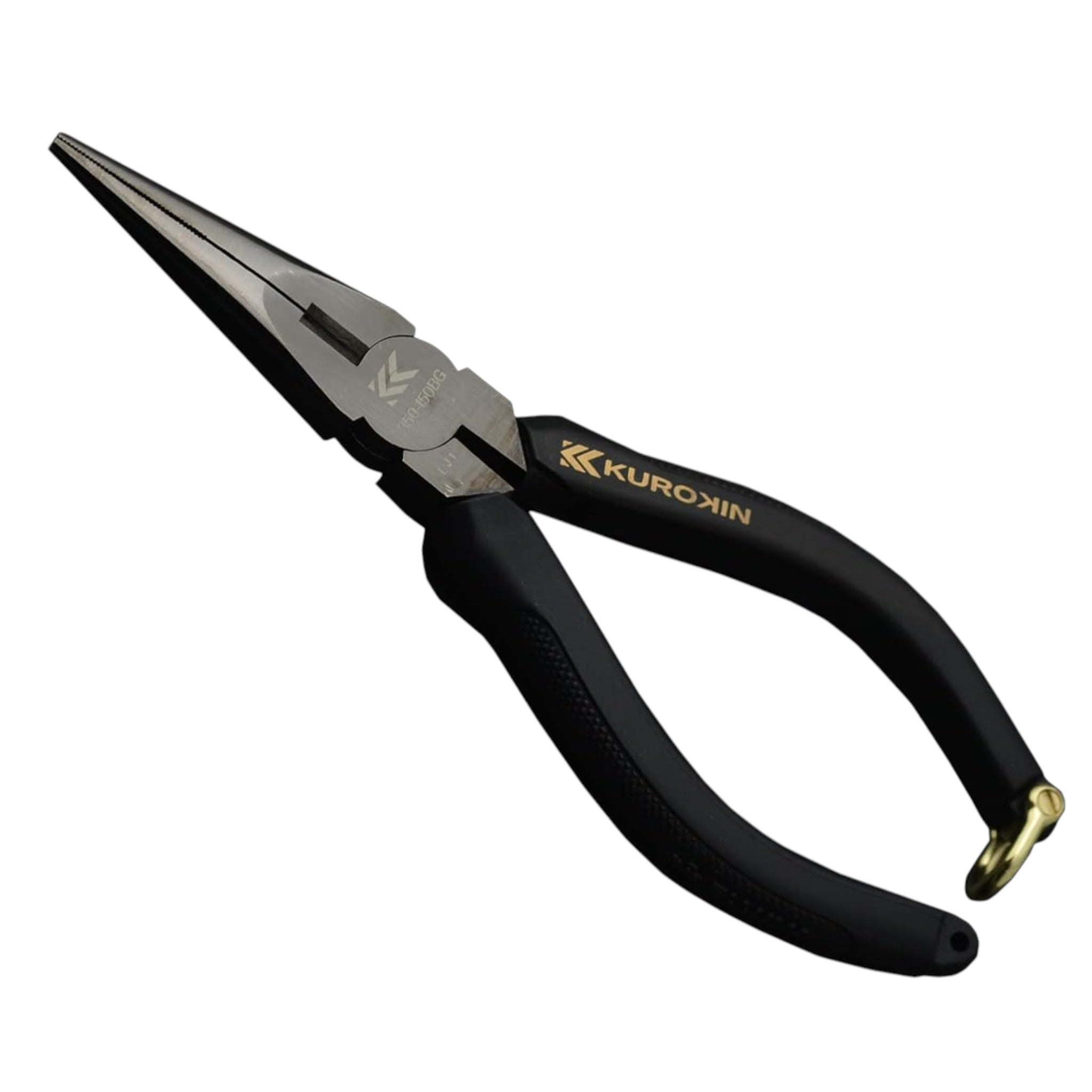 Fujiya Radio Pliers Black Gold Cross-Knurled 150mm 350-150BG