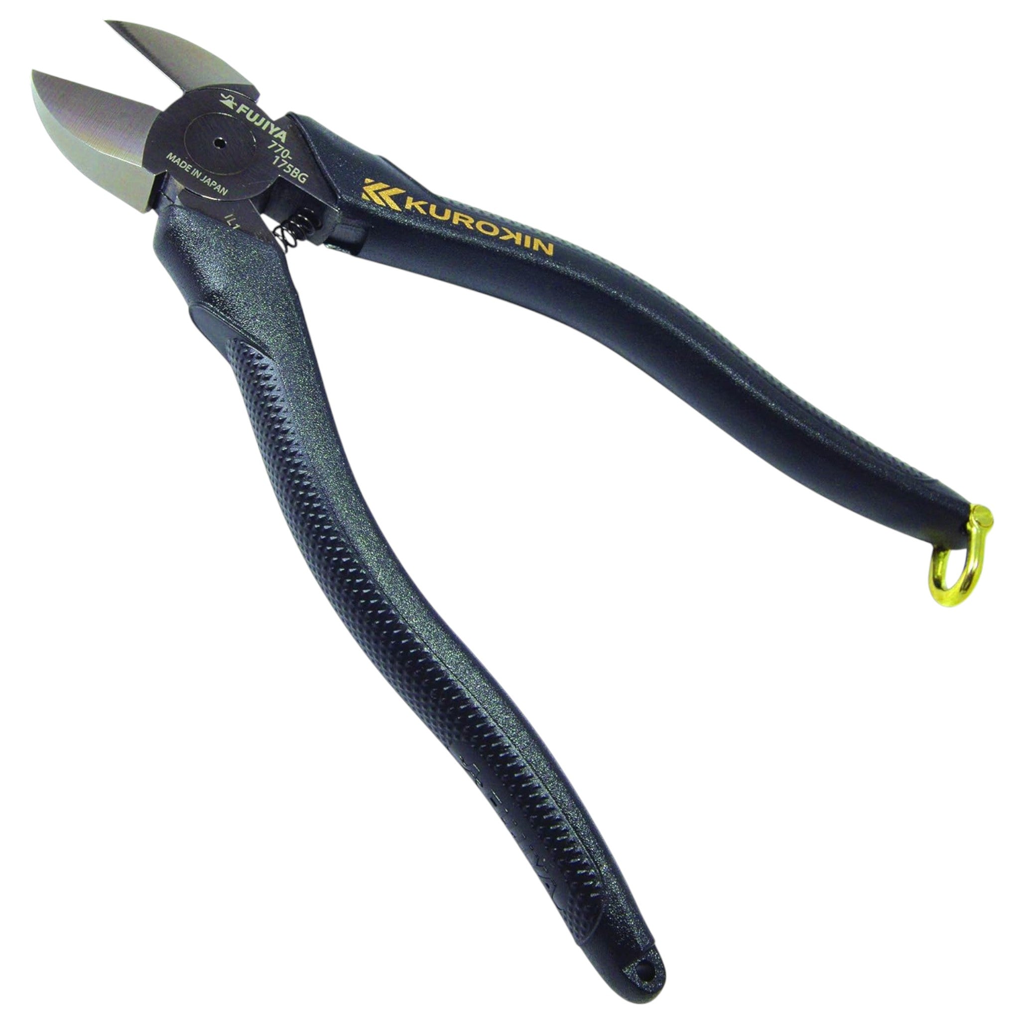 Fujiya Electrician High-Leverage Nippers 175mm Black Gold Micro-Mirror Blade 770-175BG