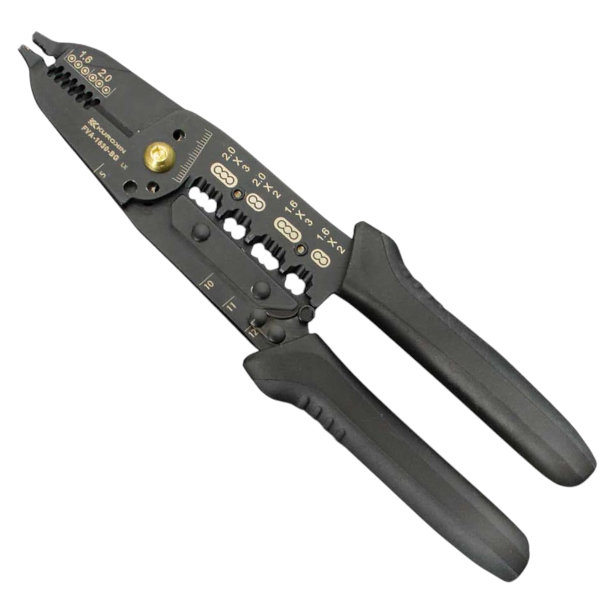 Fujiya Electrician VA Wire Stripper Black Gold FVA-1630-BG