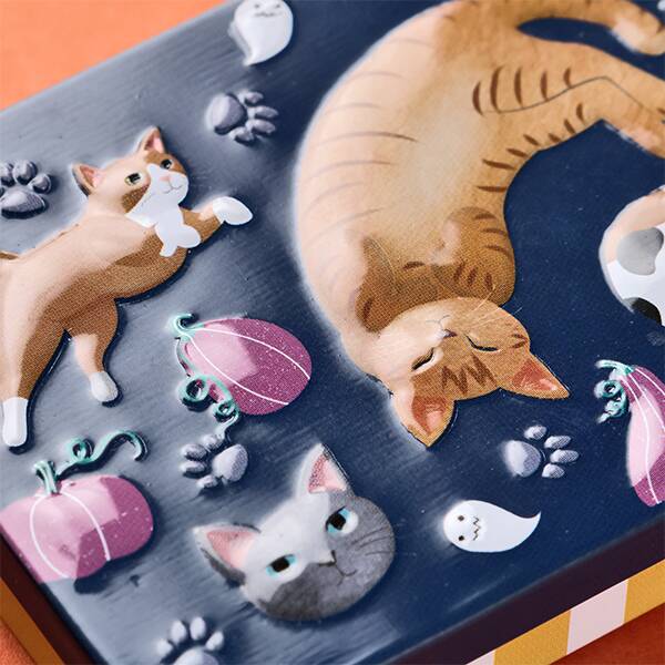 Kaldi Halloween Cat Mini Tin Navy 1pc