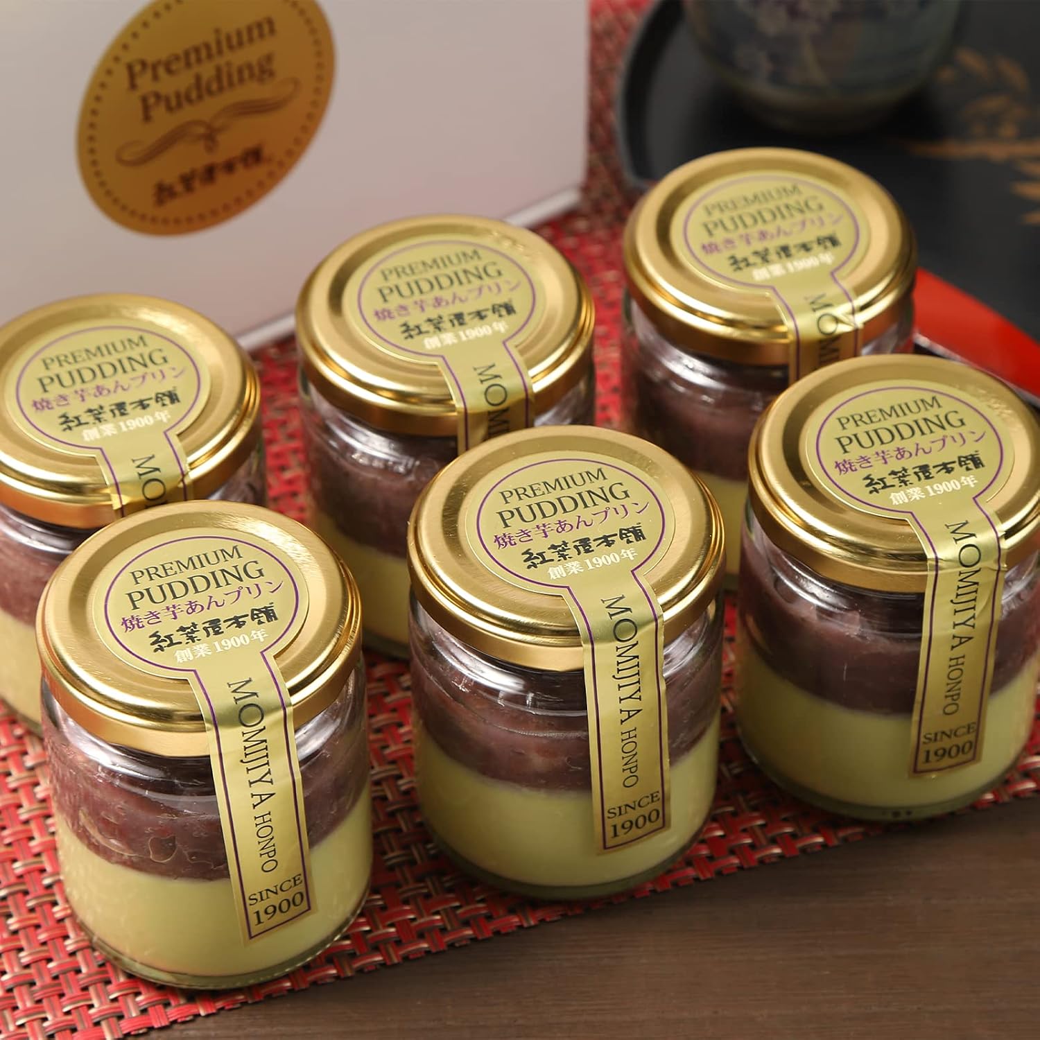 Premium Sweet Potato Red Bean Pudding (6 Pieces)