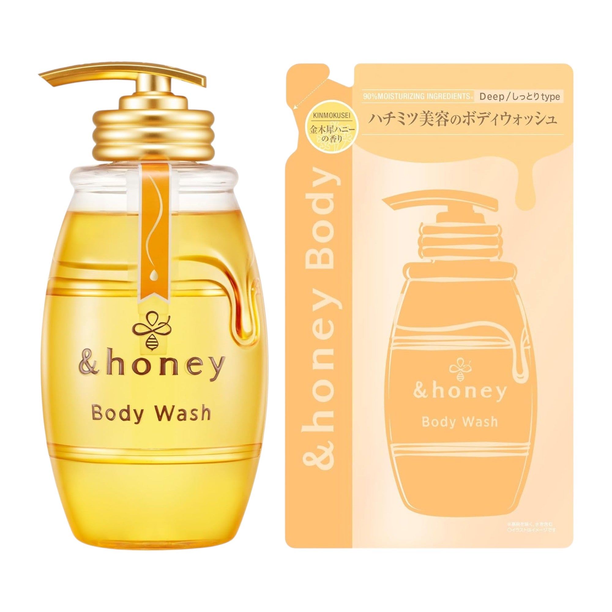 &amp;honey Deep Moist Gel Body Wash 16.9 fl oz + Refill 14.9 fl oz
