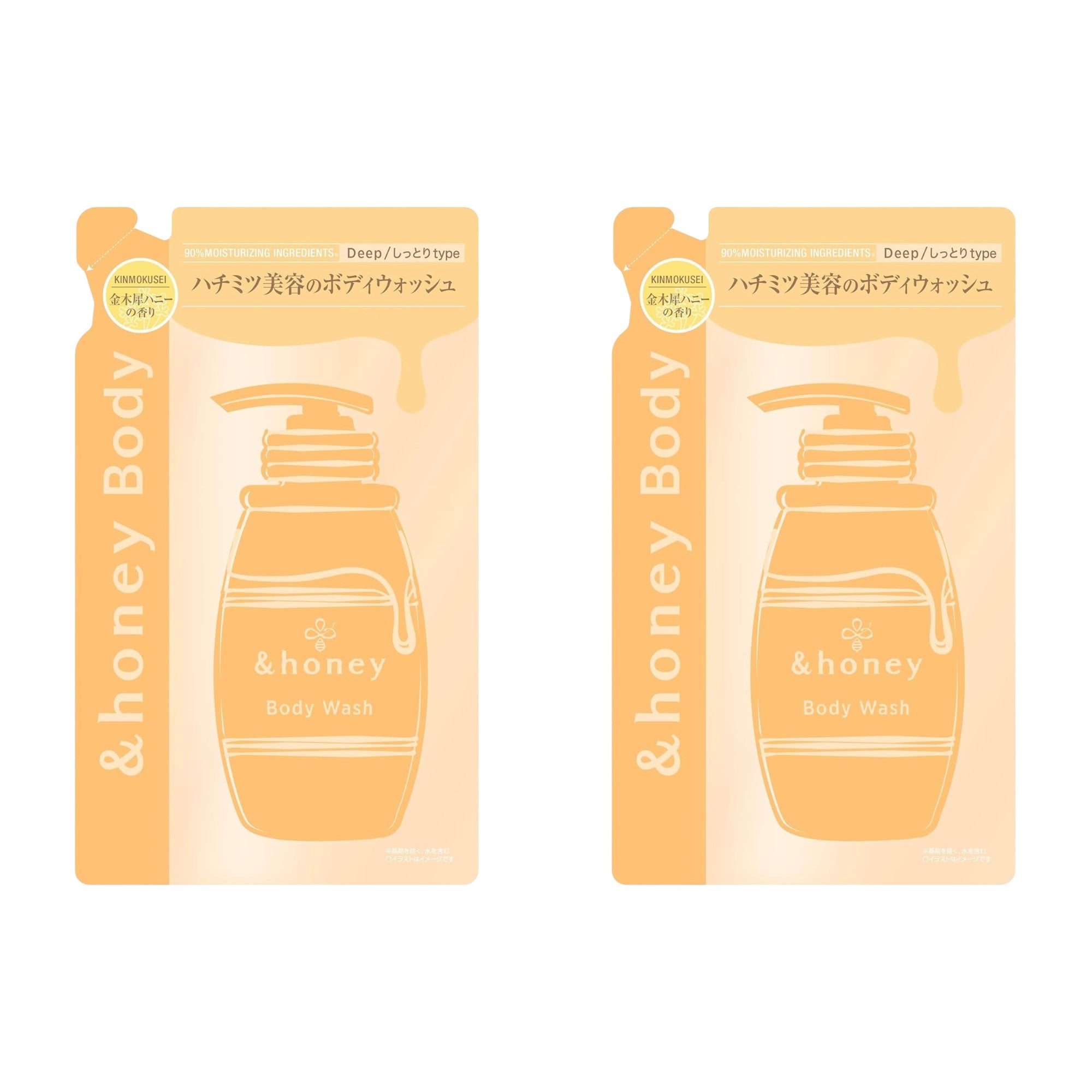 &honey Deep Moist Gel Body Wash Refill 14.9 fl oz (440mL) ×2