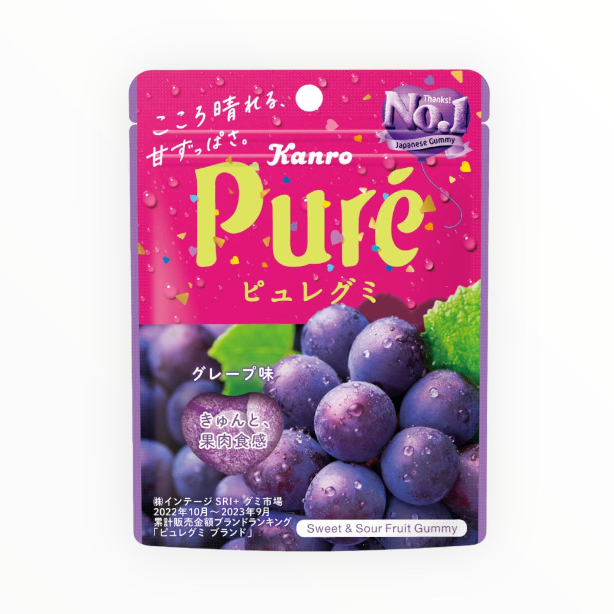 KANRO Pure Gummy Grape 56g (PACK OF 6)